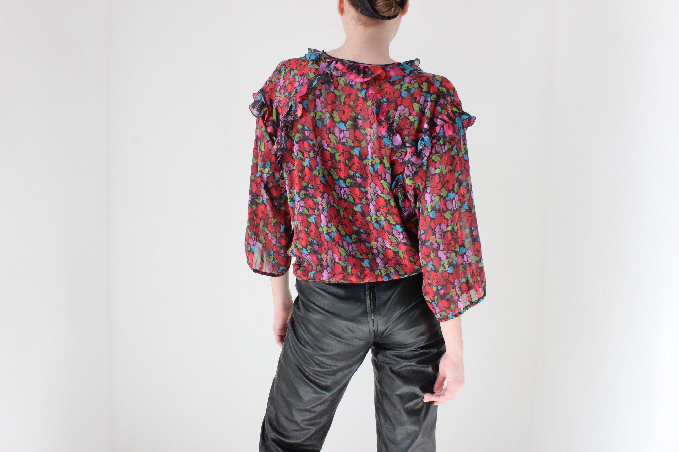Maximalist 80s Diane Fres Georgette Ruffle Blouse
