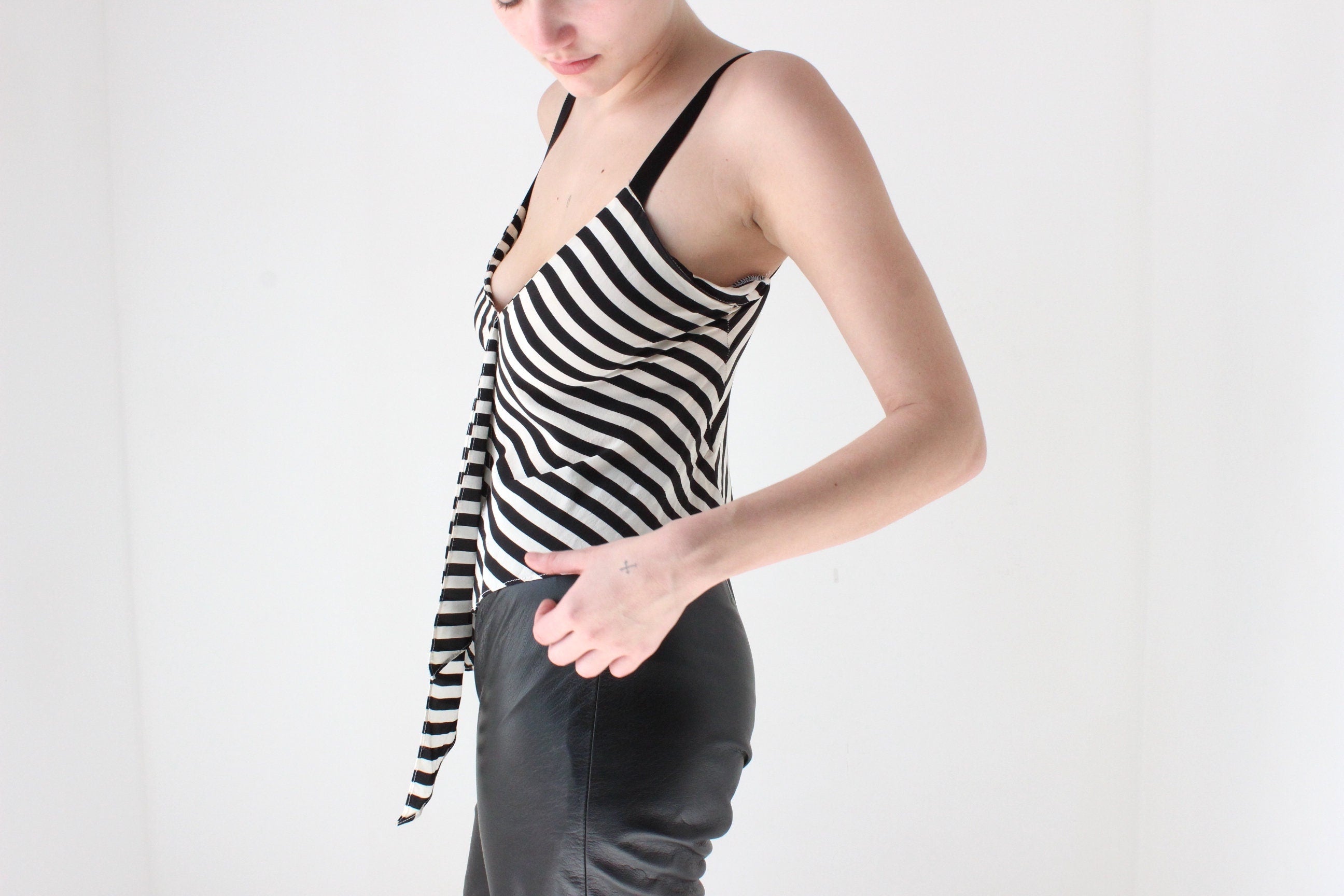 Y2K Carla Zampatti Striped ~ Pure Silk ~ Cami Top