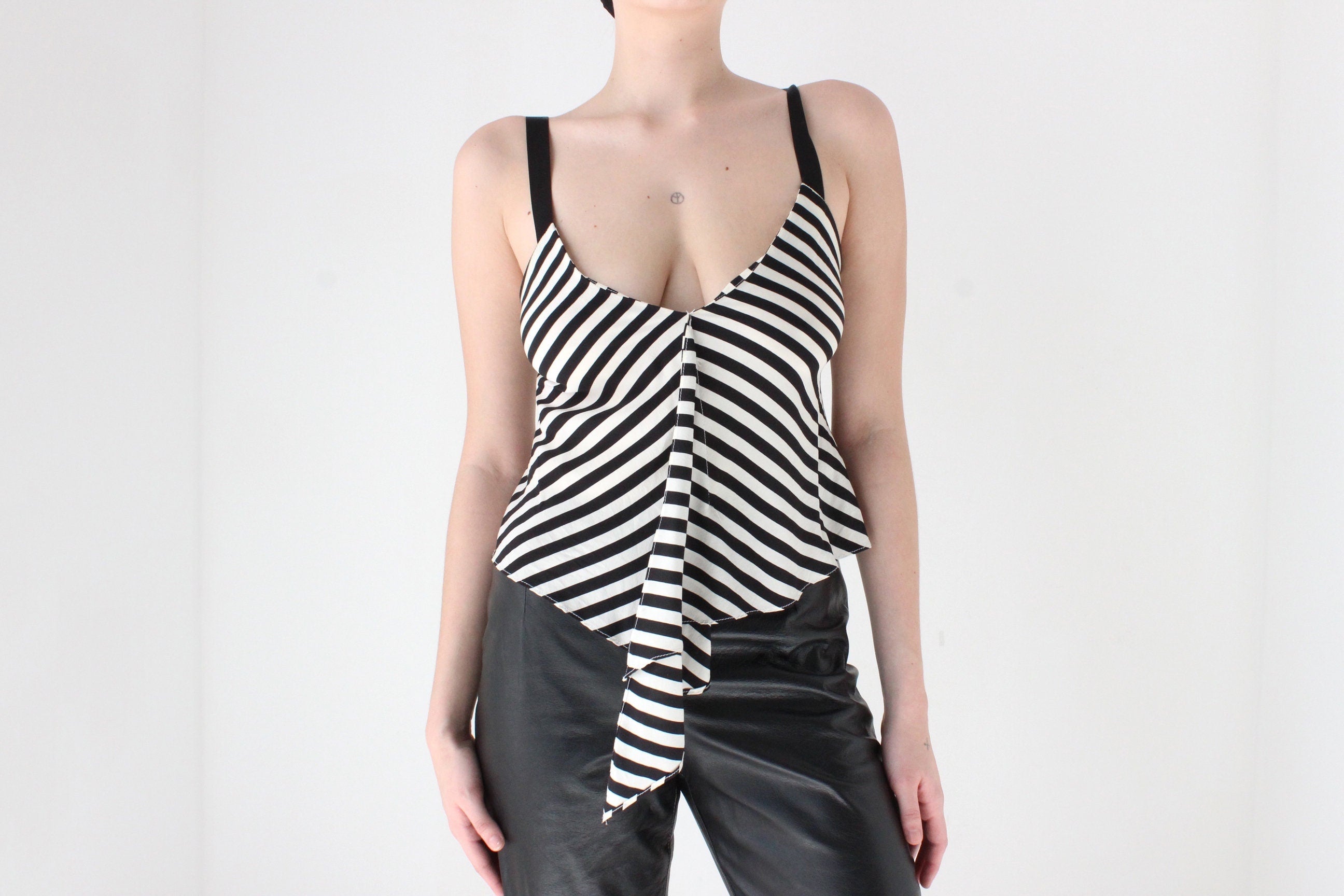 Y2K Carla Zampatti Striped ~ Pure Silk ~ Cami Top