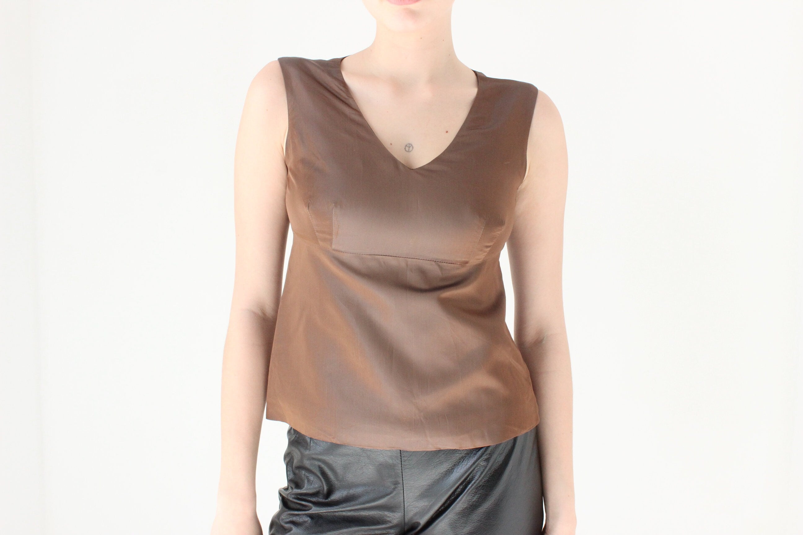 Hot 90s Metallic Fitted Party Top ~ Prada Vibes