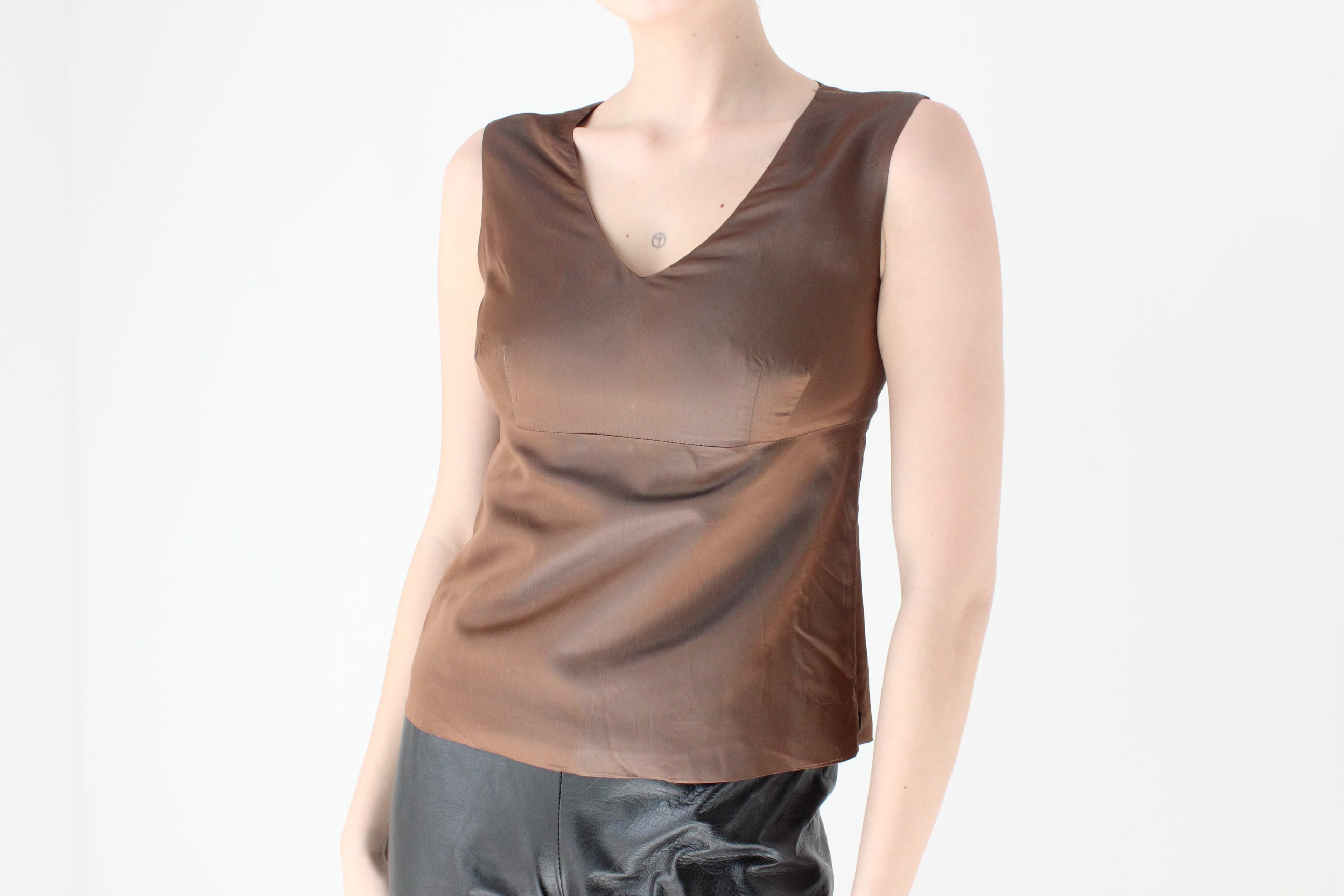 Hot 90s Metallic Fitted Party Top ~ Prada Vibes