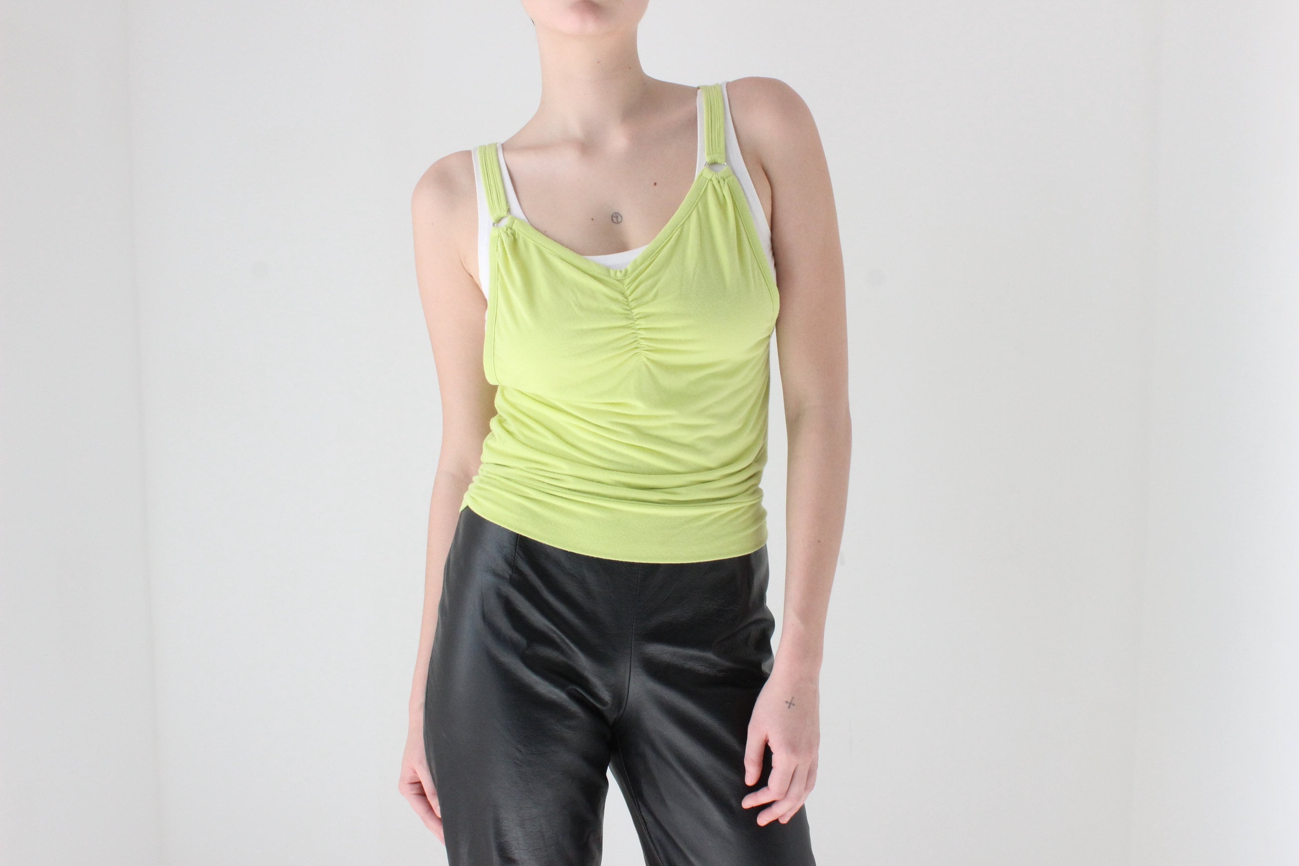 Futuristic Y2K Layered Jersey O-Ring Tank Top