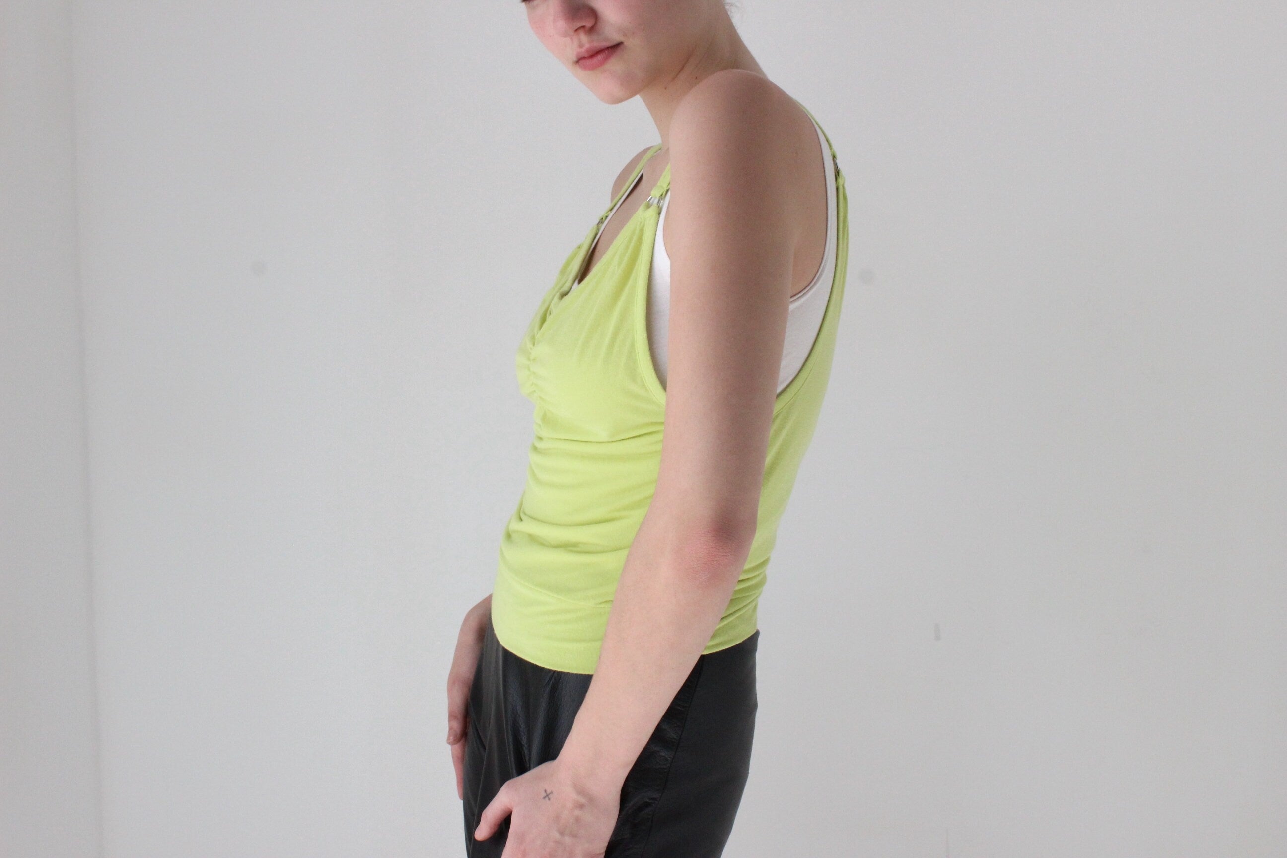 Futuristic Y2K Layered Jersey O-Ring Tank Top