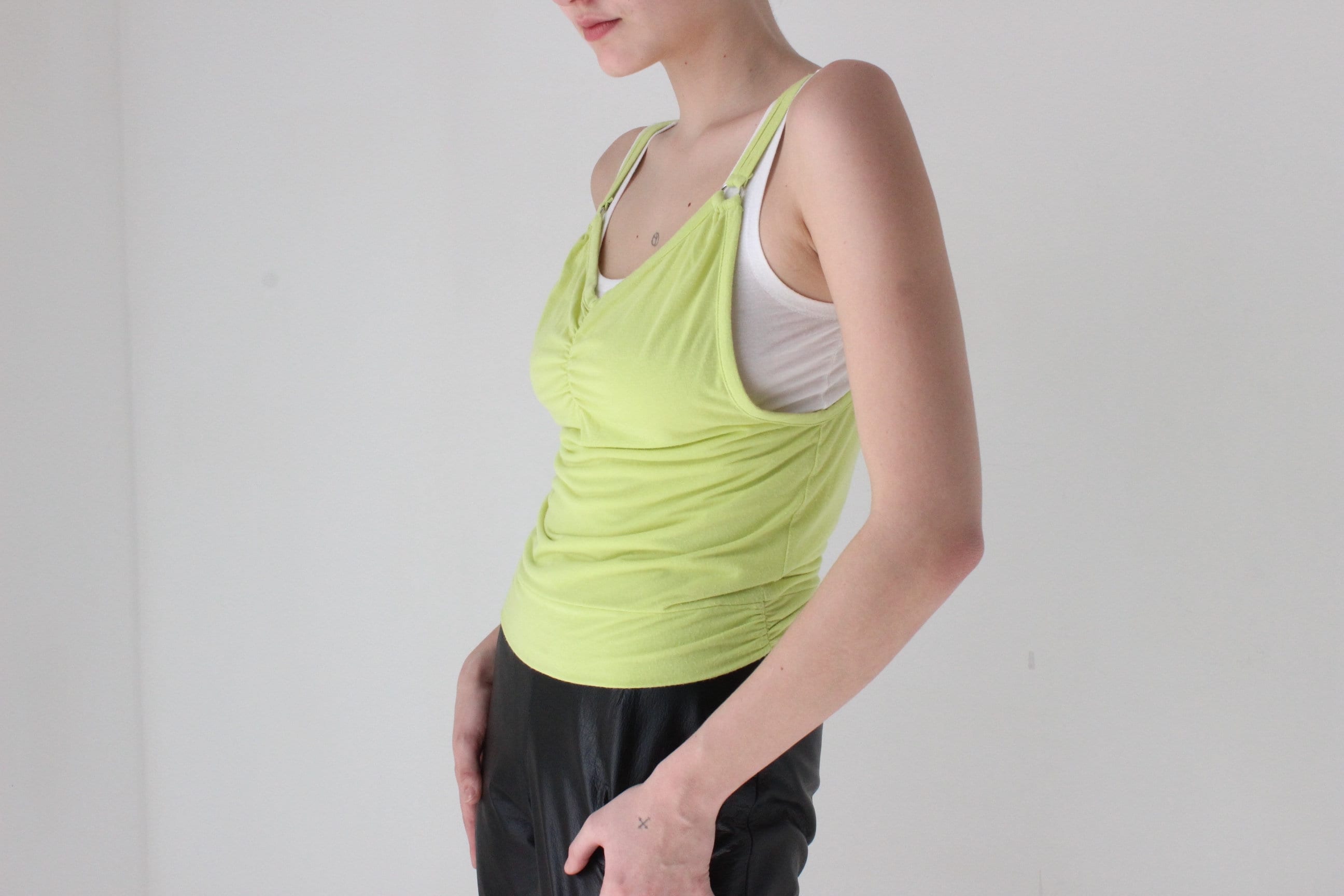 Futuristic Y2K Layered Jersey O-Ring Tank Top
