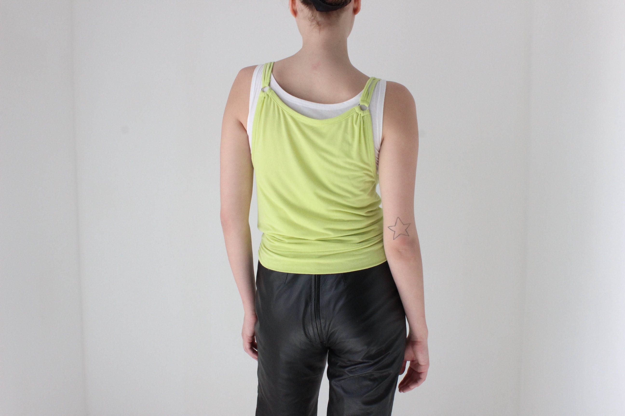 Futuristic Y2K Layered Jersey O-Ring Tank Top