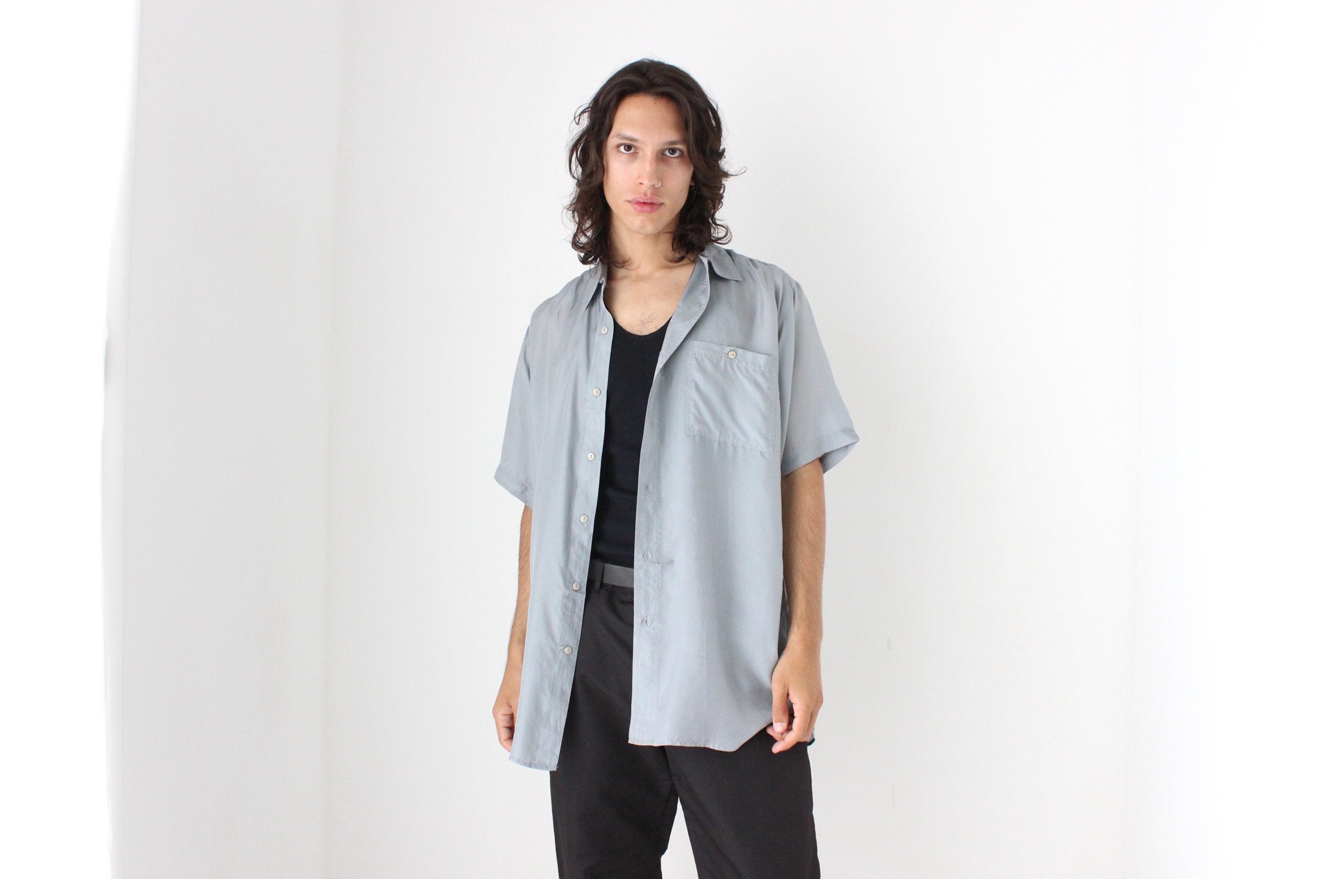80s PURE SILK Classic Boxy in Dove Grey