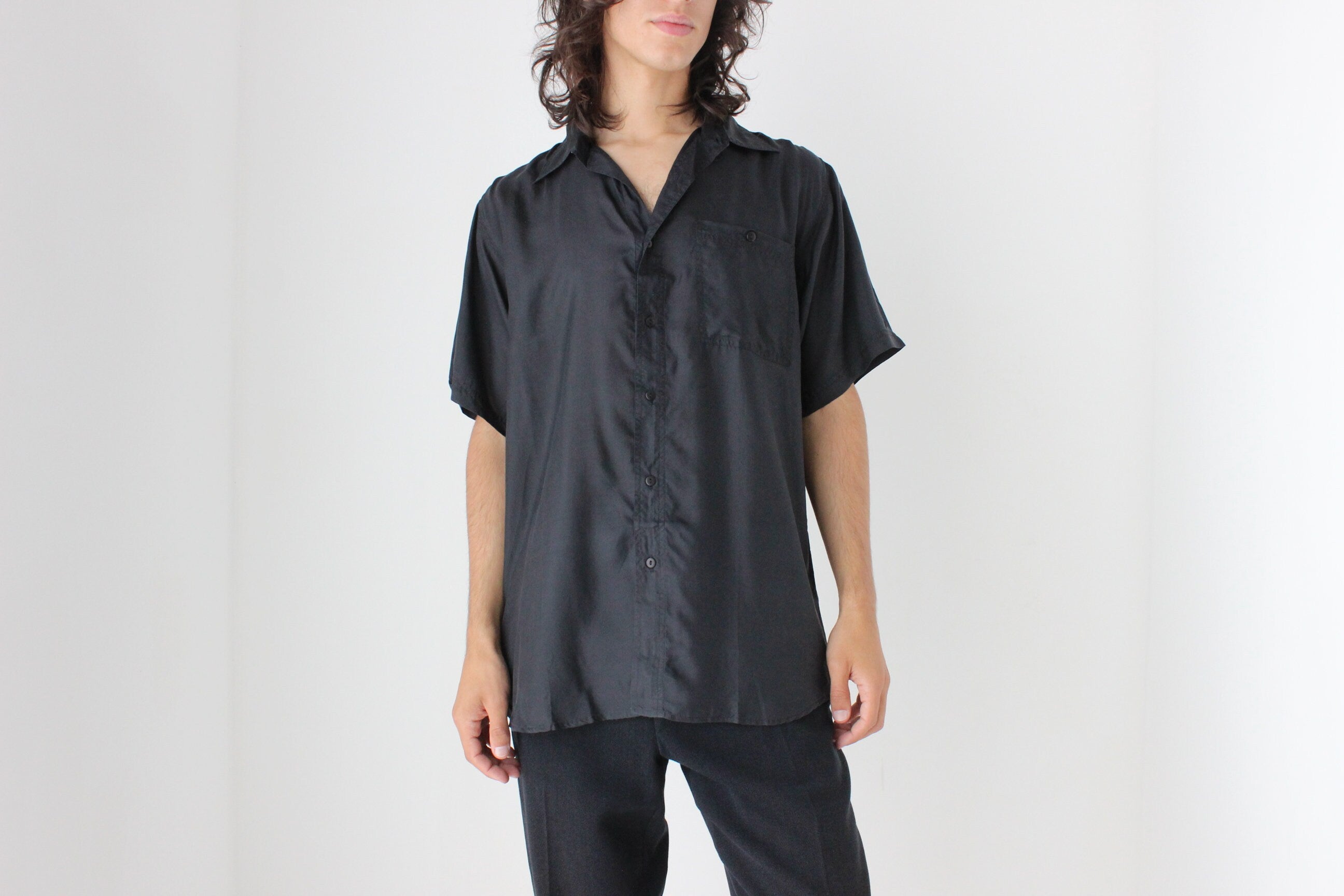 80s PURE SILK Classic Boxy in Ink Black