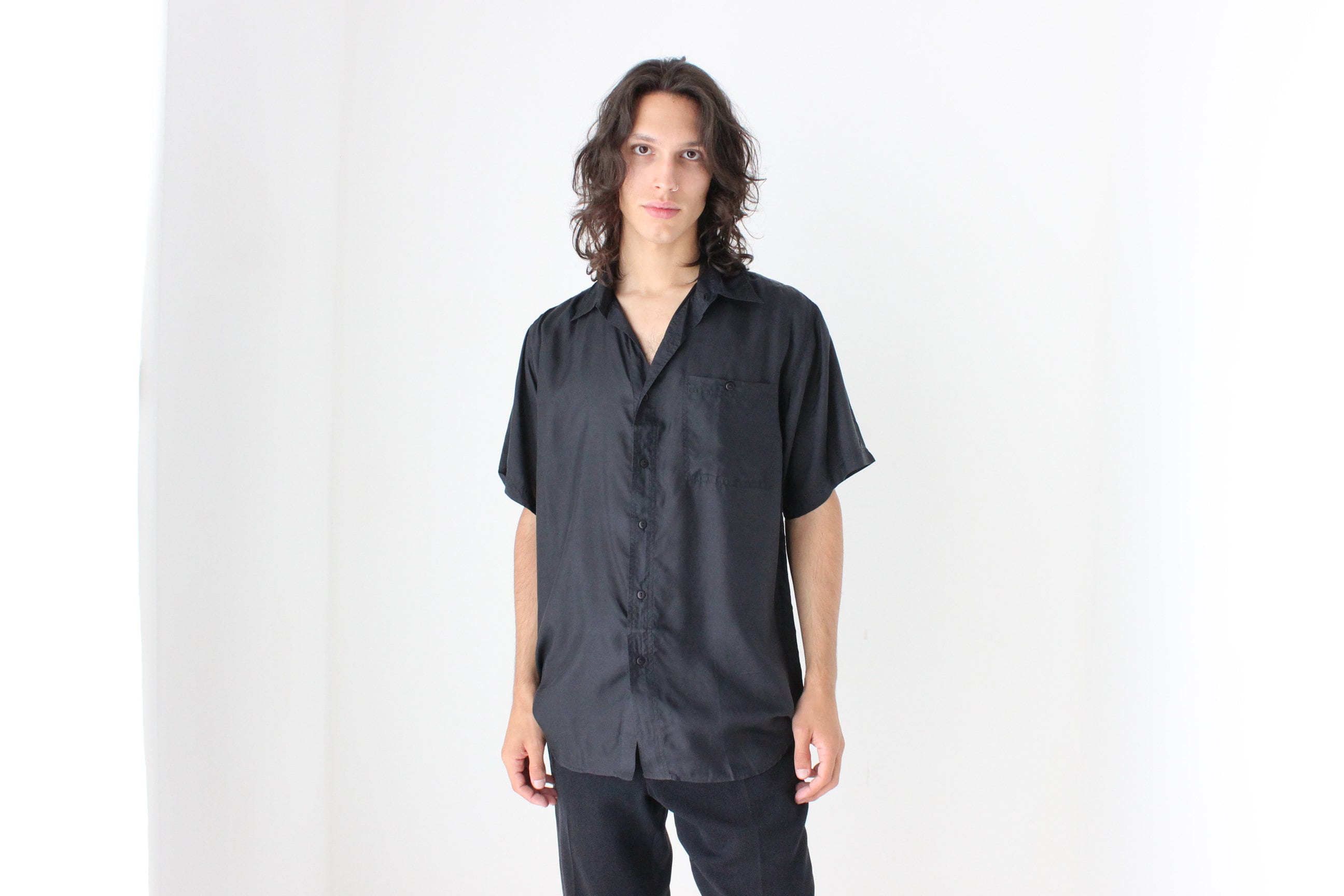 80s PURE SILK Classic Boxy in Ink Black