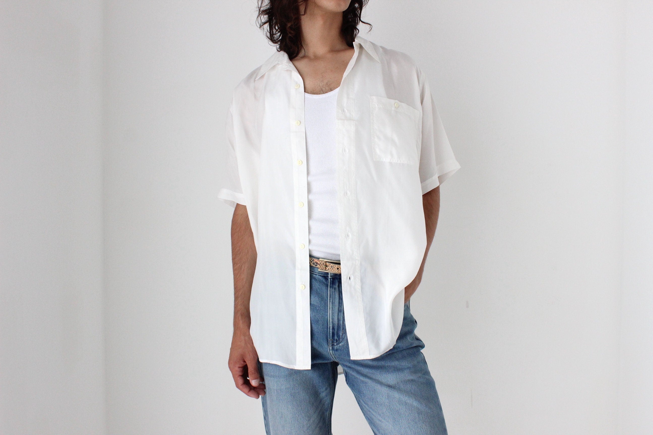 80s PURE SILK Classic Boxy in White