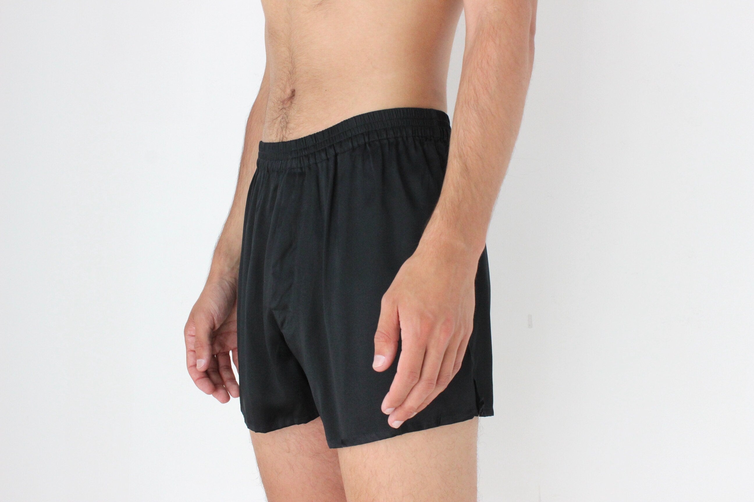 Vintage 80s PURE SILK Luxury Boxer Shorts in Black