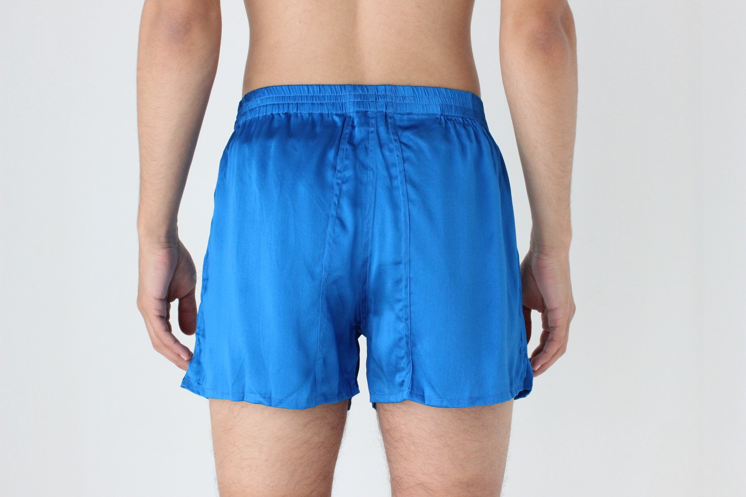 Vintage 80s PURE SILK Luxury Boxer Shorts in Cobalt