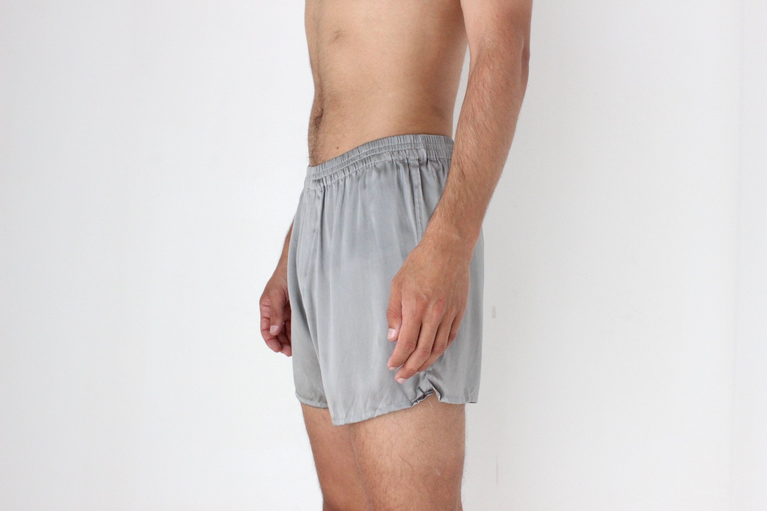 Vintage 80s PURE SILK Luxury Boxer Shorts in Grey