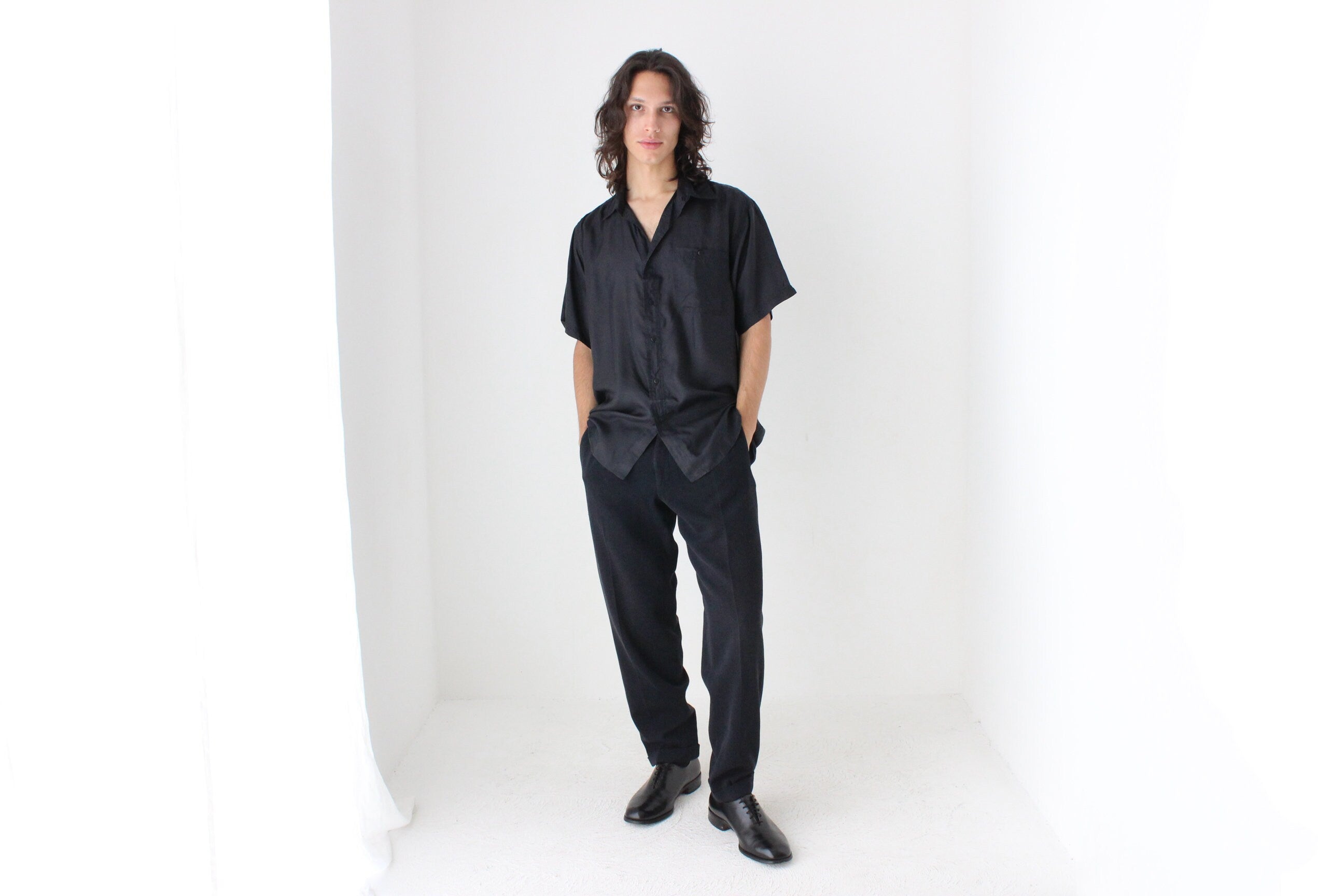80s PURE SILK Classic Boxy in Ink Black
