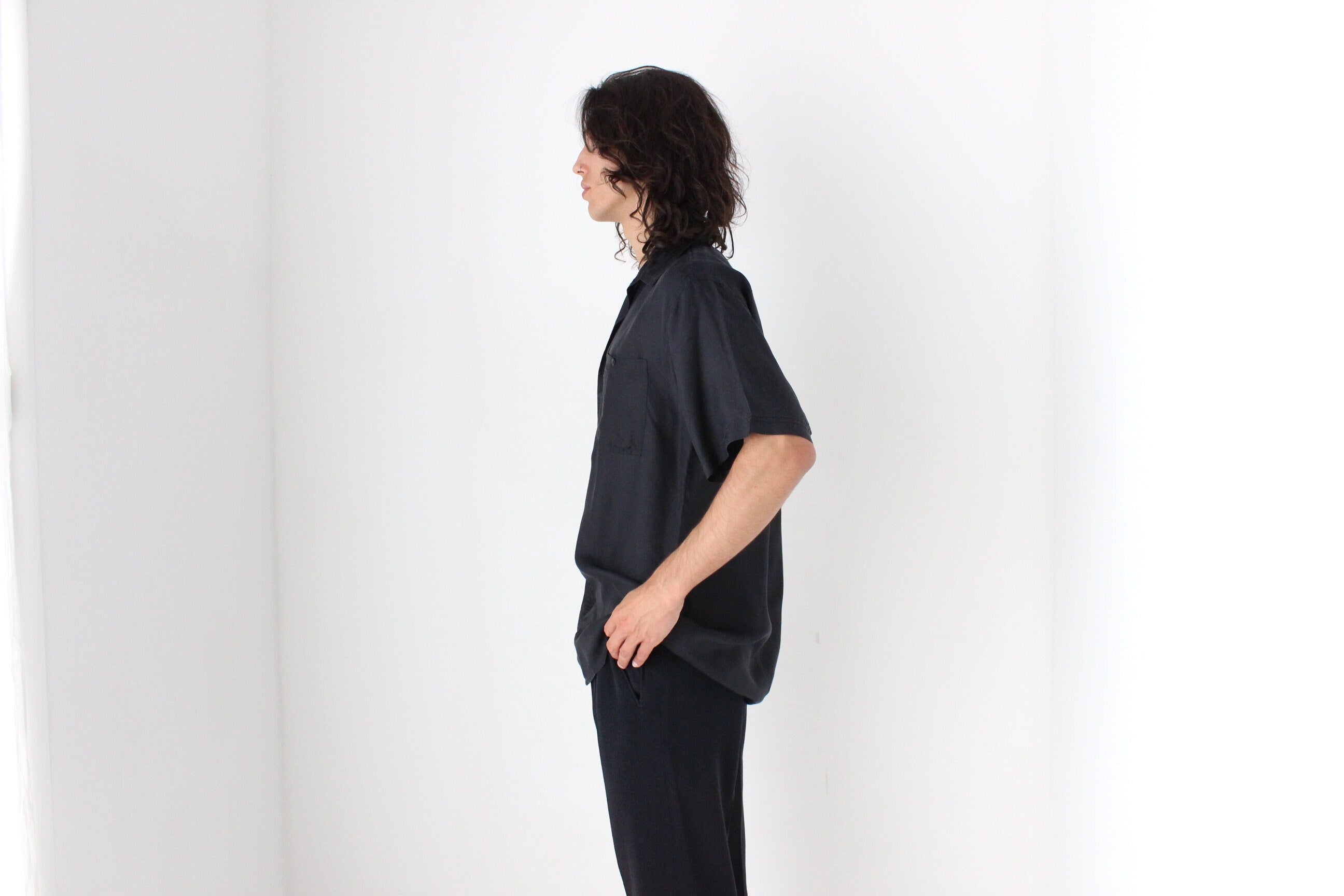 80s PURE SILK Classic Boxy in Ink Black