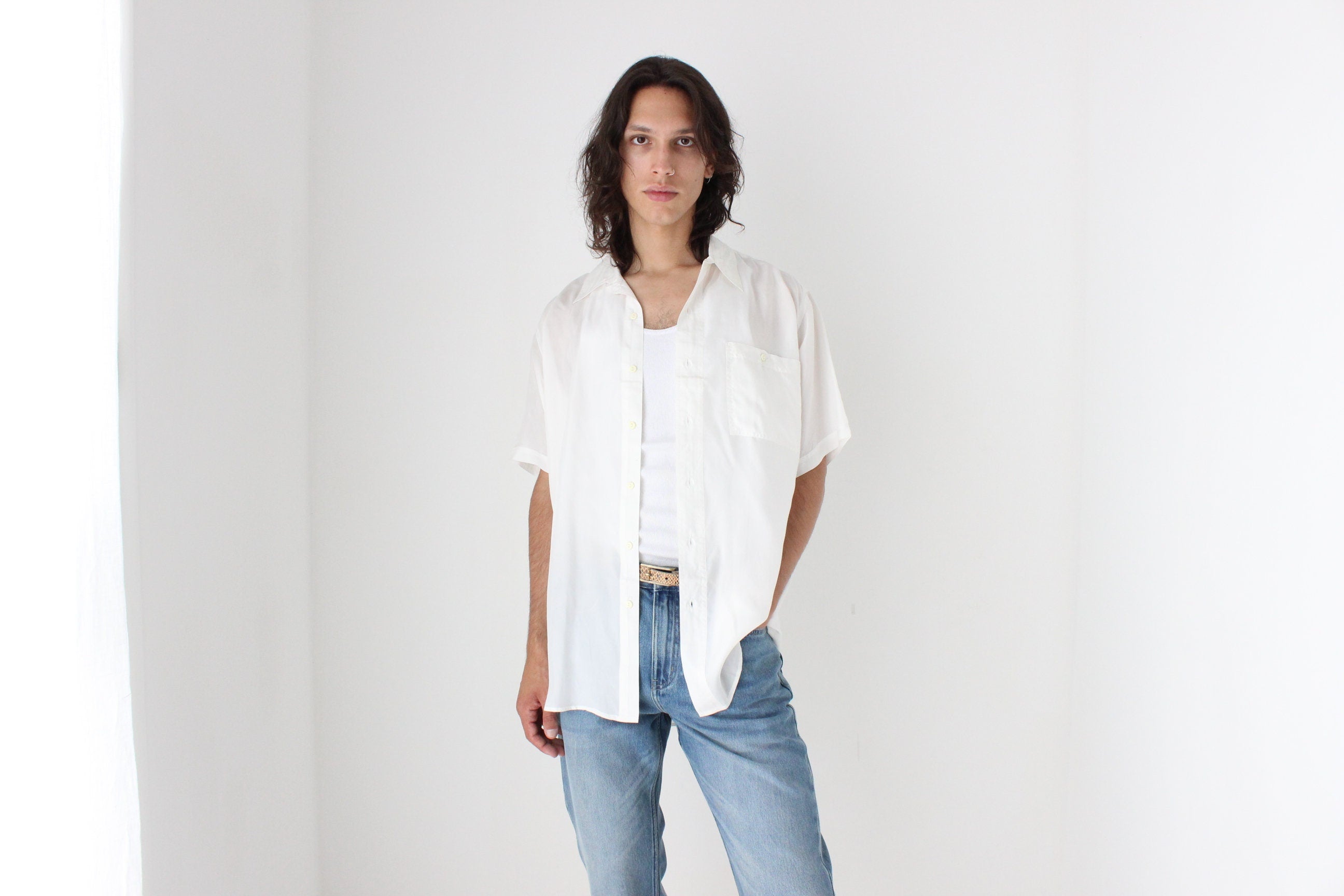 80s PURE SILK Classic Boxy in White