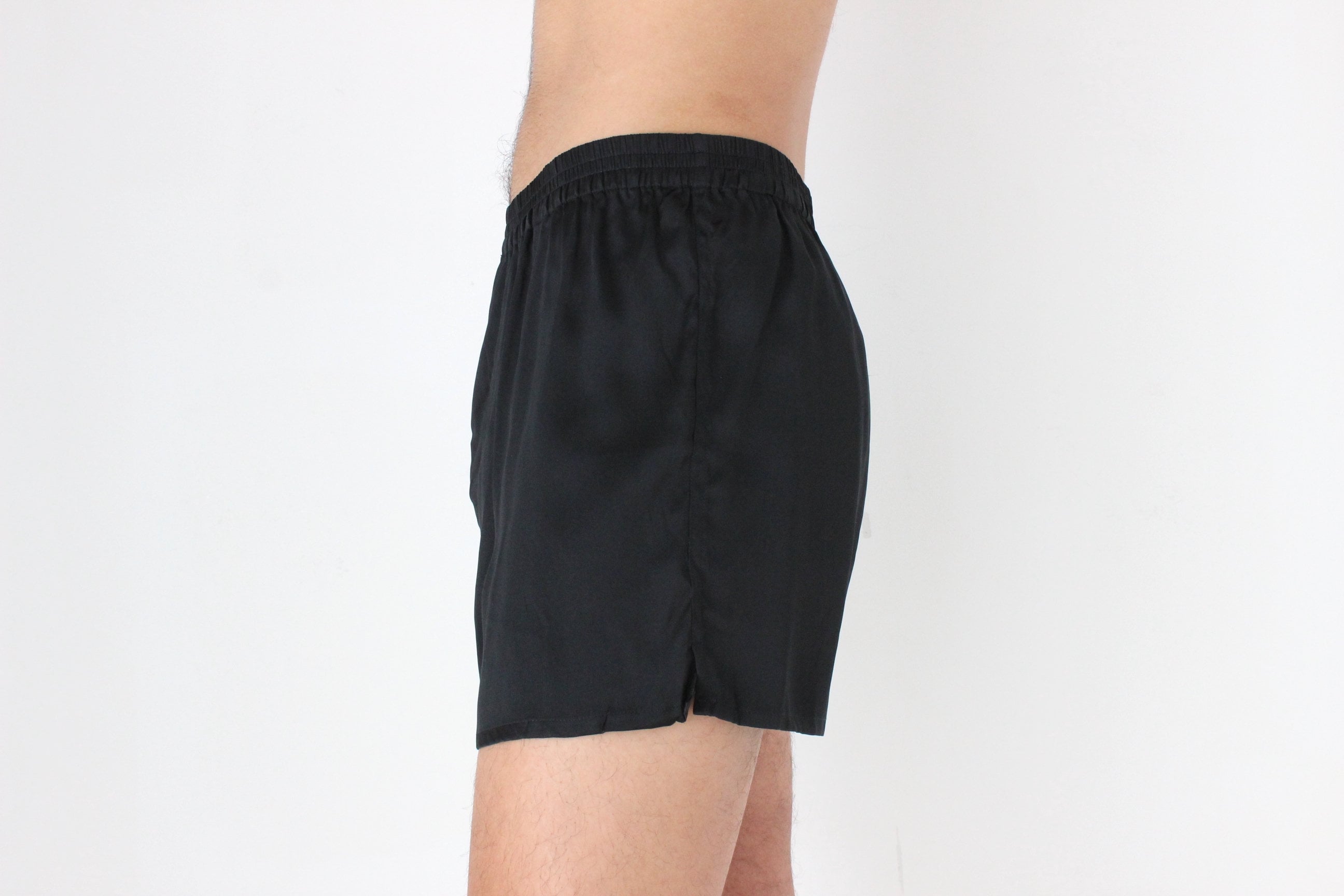 Vintage 80s PURE SILK Luxury Boxer Shorts in Black