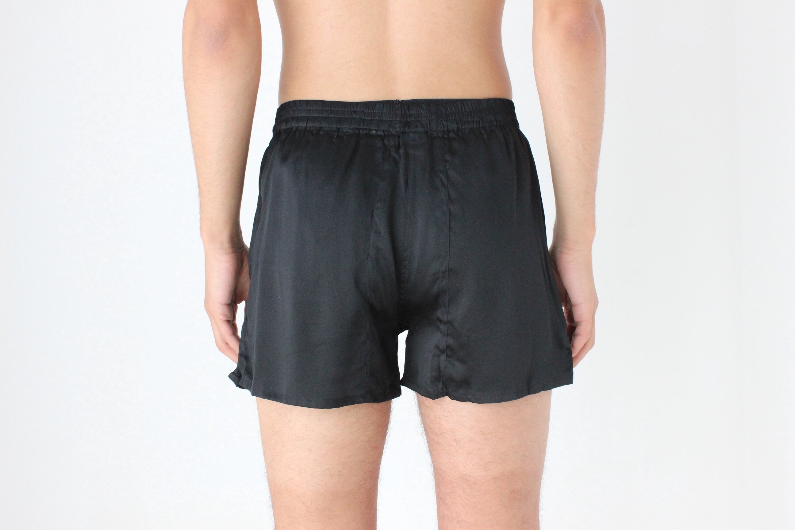 Vintage 80s PURE SILK Luxury Boxer Shorts in Black