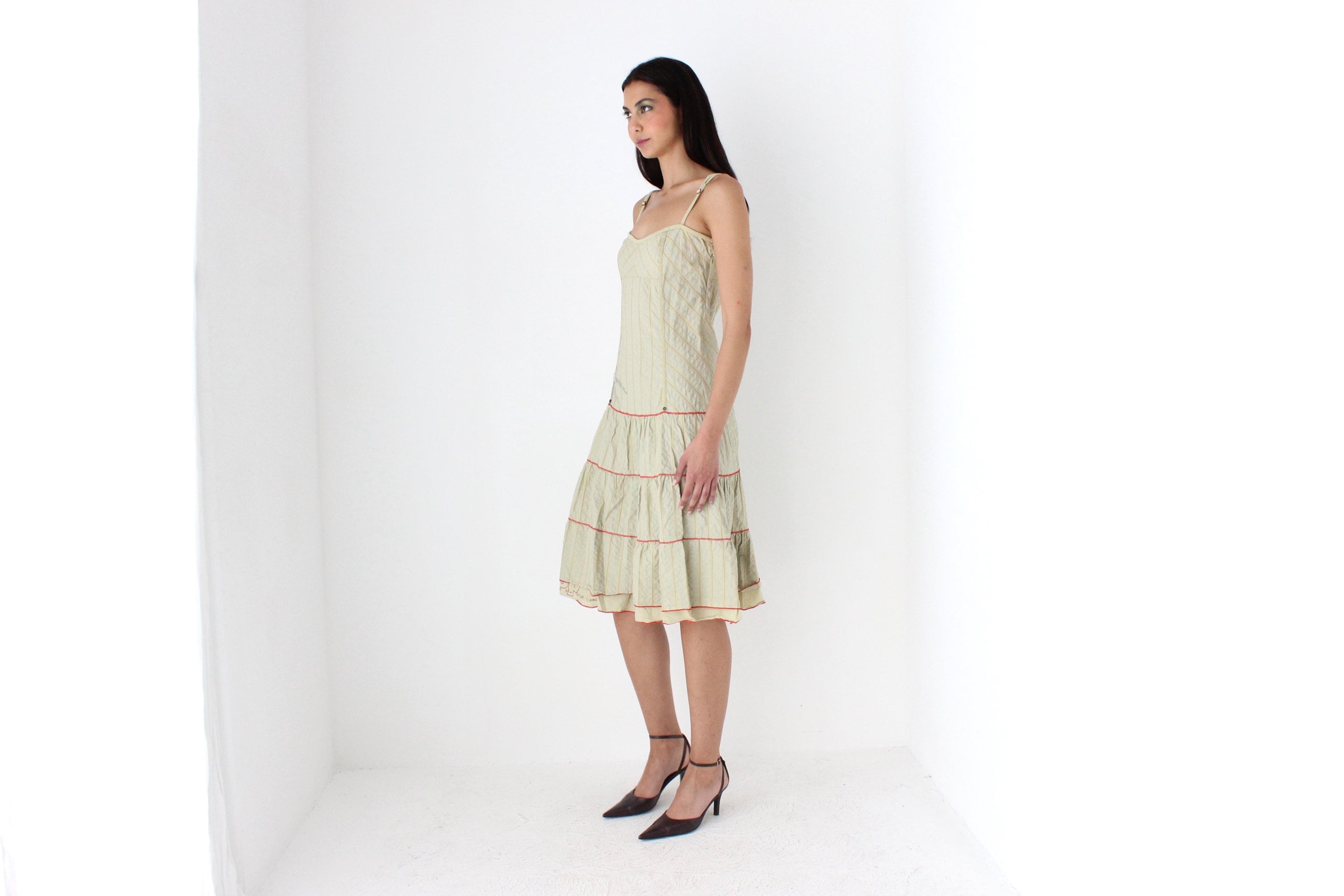 Y2K Cop Copine Drop Waist Cotton Cyber Tech Cargo Dress