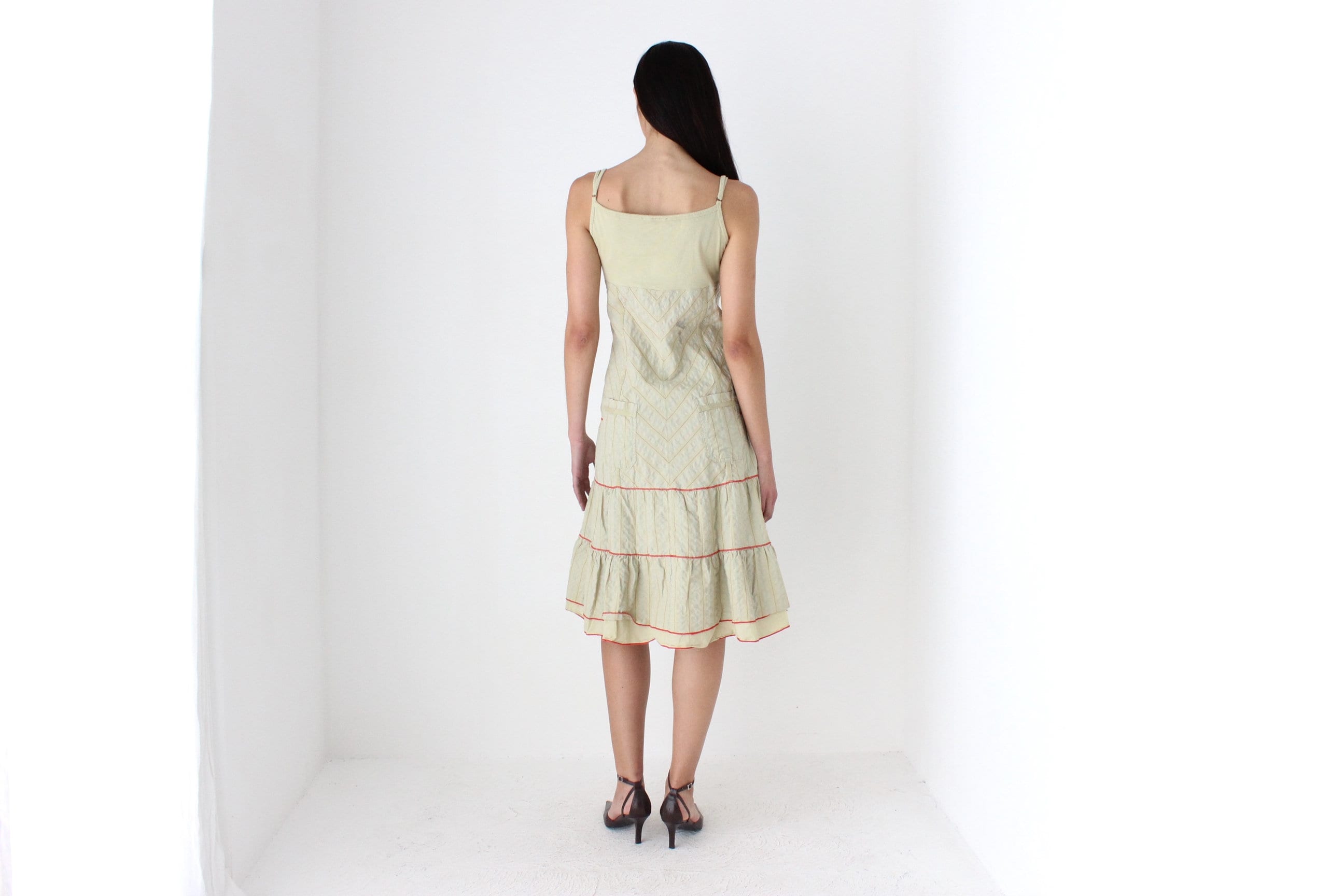 Y2K Cop Copine Drop Waist Cotton Cyber Tech Cargo Dress