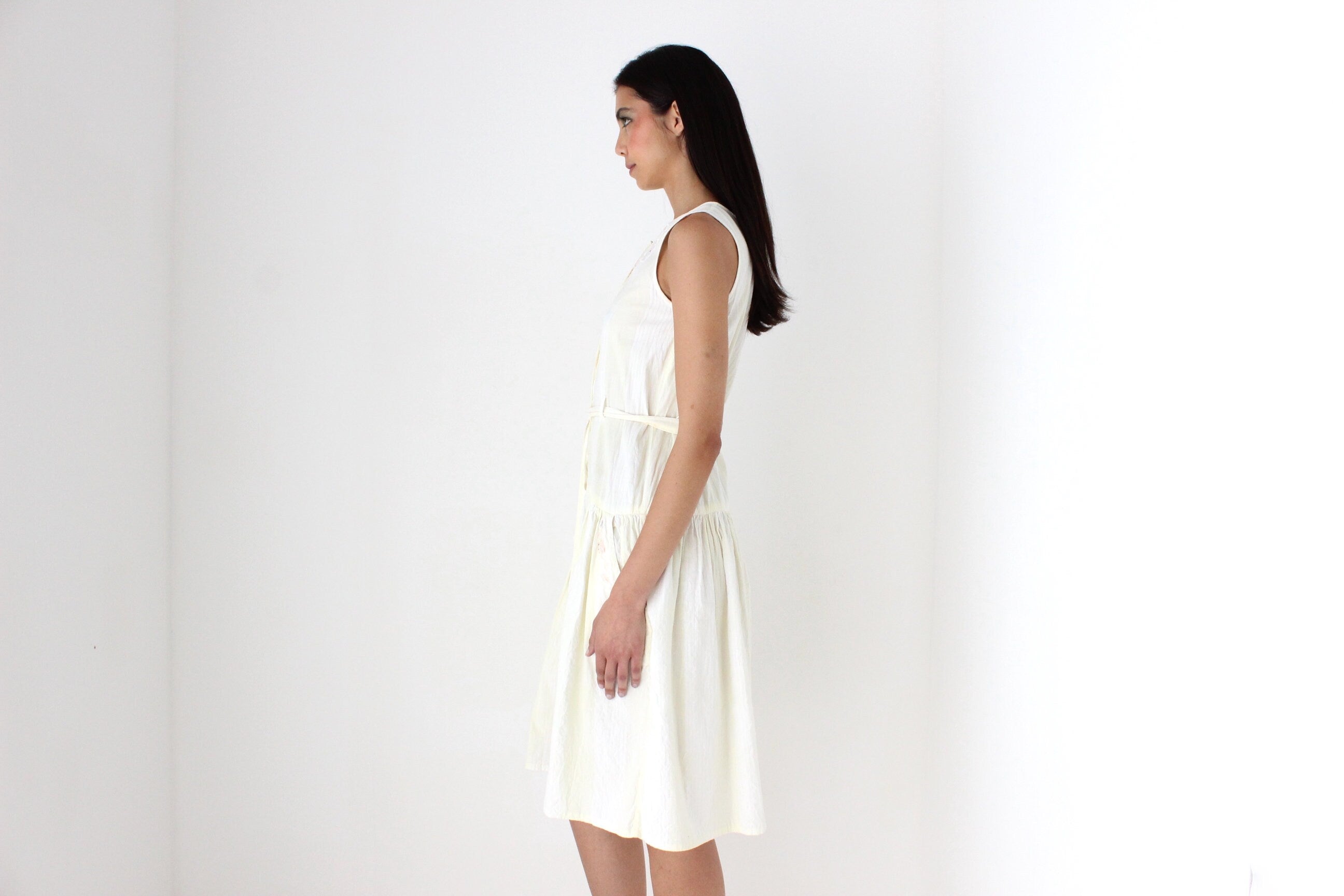 80s Italian Cotton Drop Waist Summer Smock