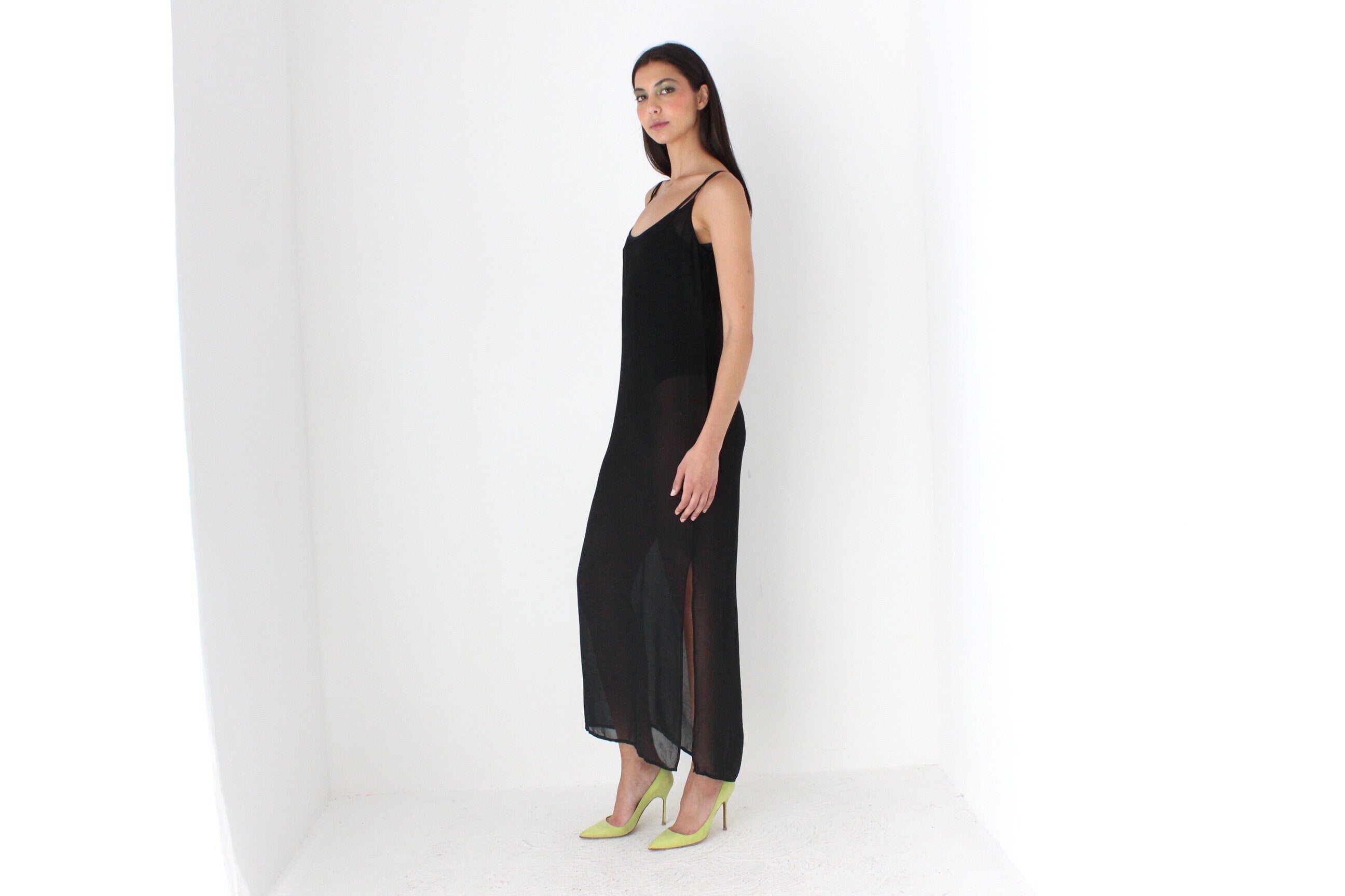 90s Gianfranco Ferre Relaxed Gauze Slip Dress