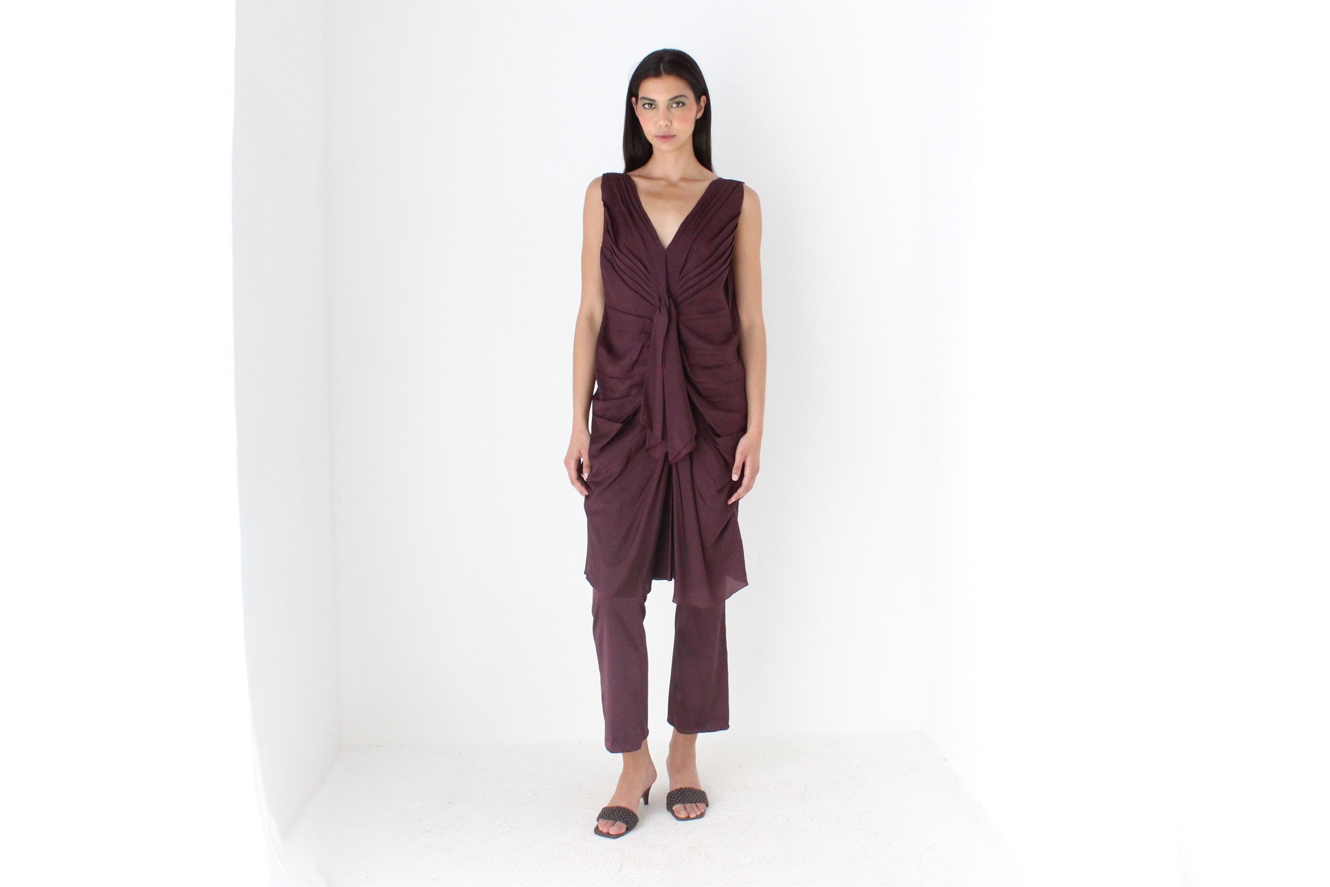 2000s MARNI Gathered Texture Cocoon Dress