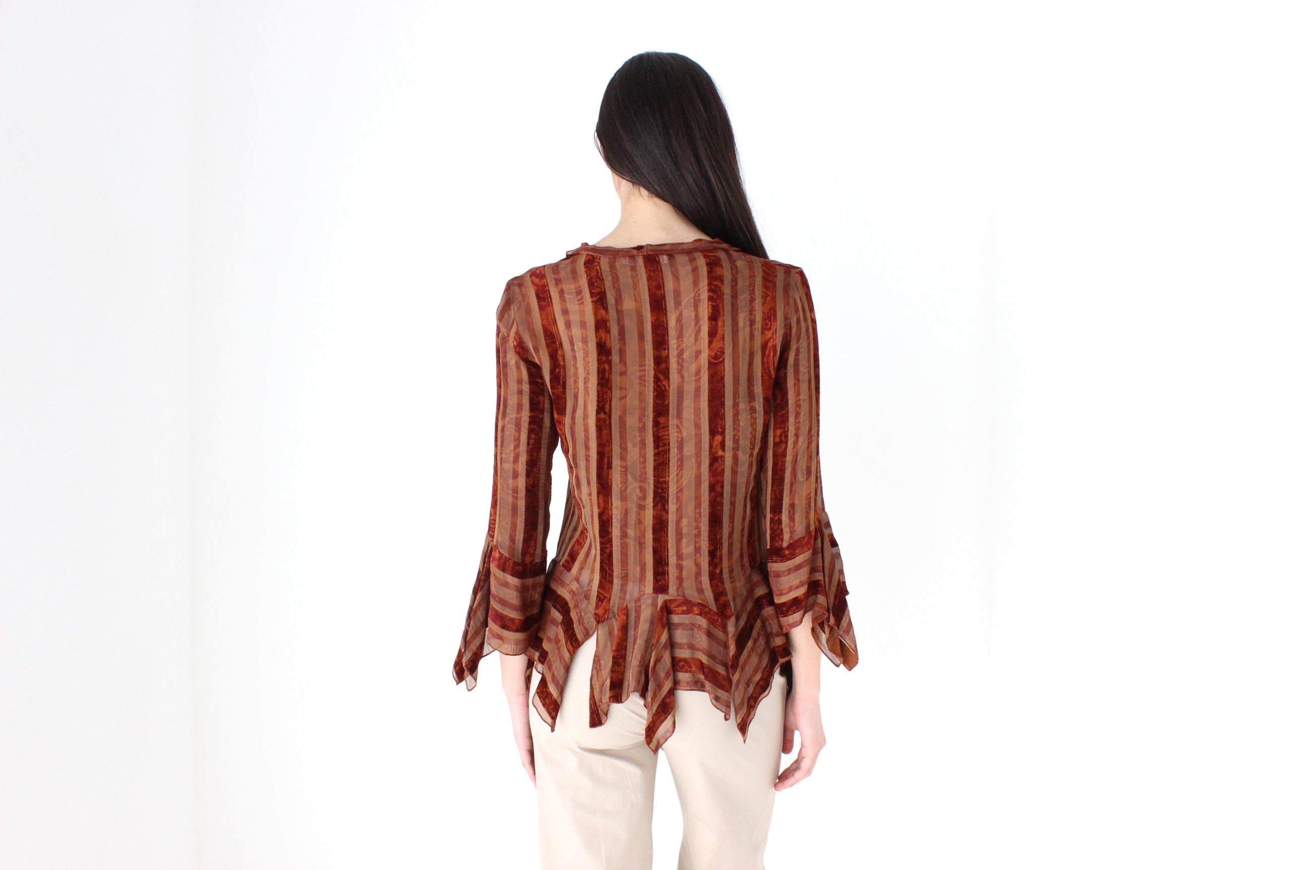 90s Witchy Gauze Whimsigoth Flare Sleeve Loose Top