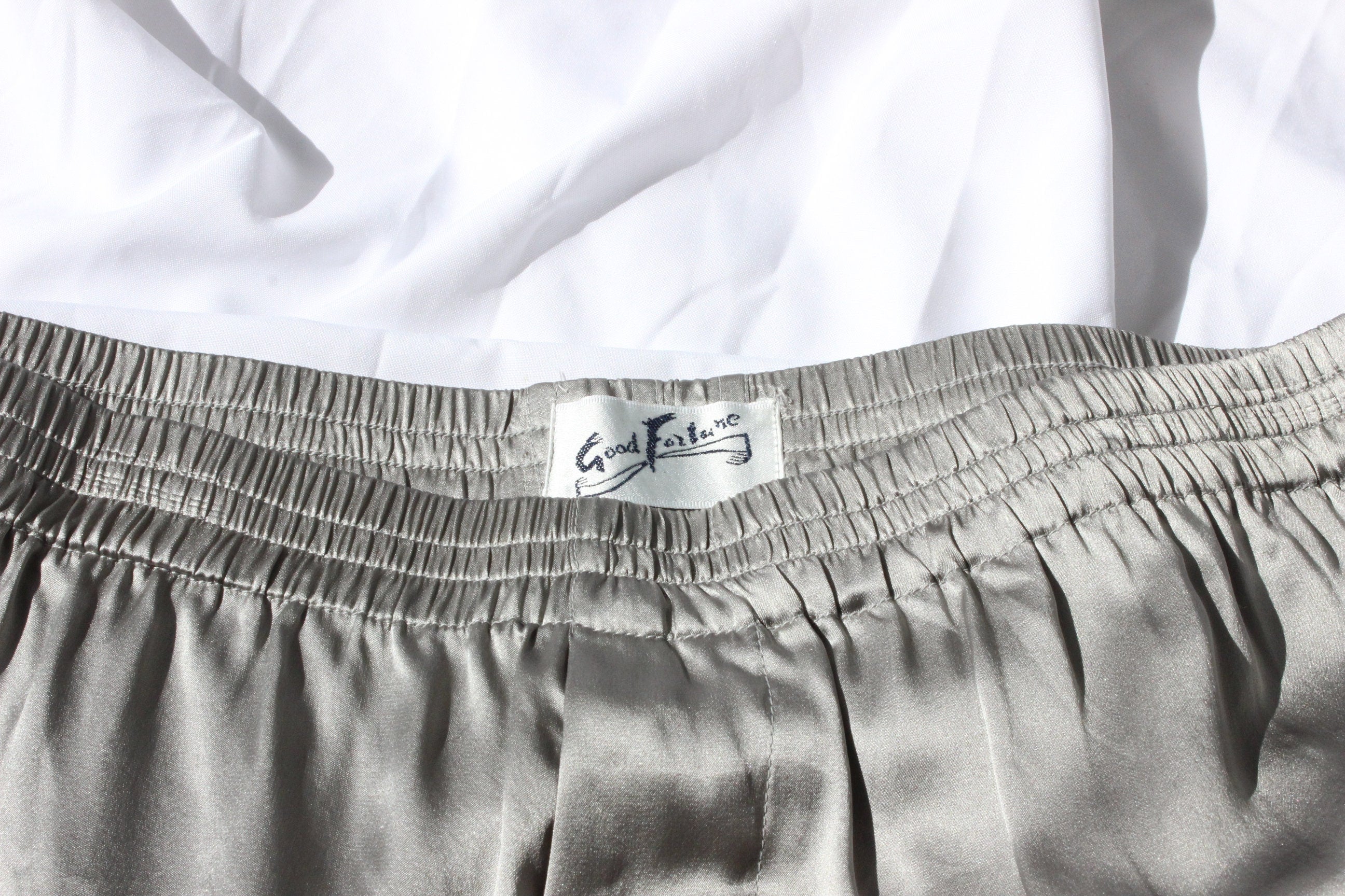 Vintage 80s PURE SILK Luxury Boxer Shorts in Grey