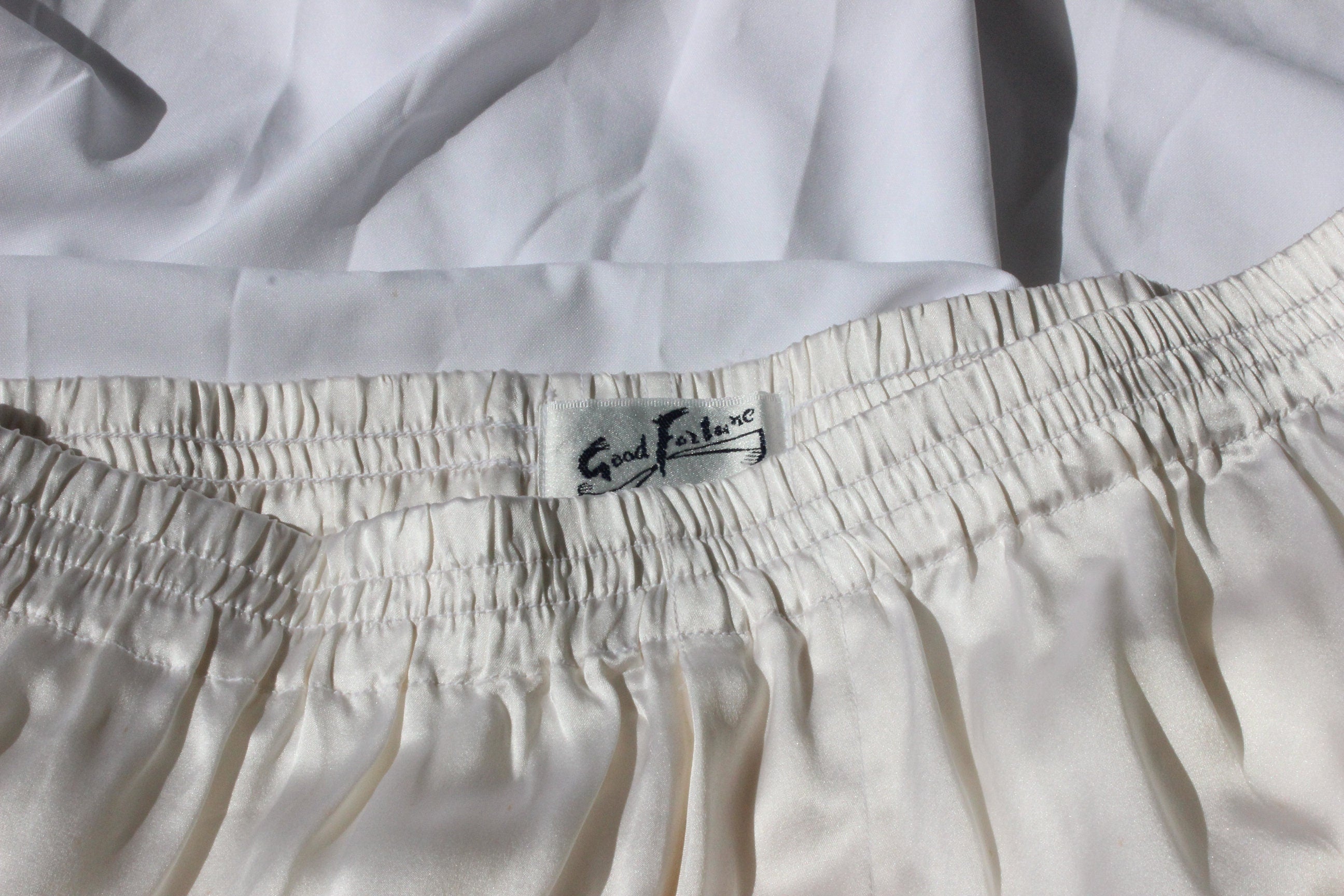 Vintage 80s PURE SILK Luxury Boxer Shorts in White