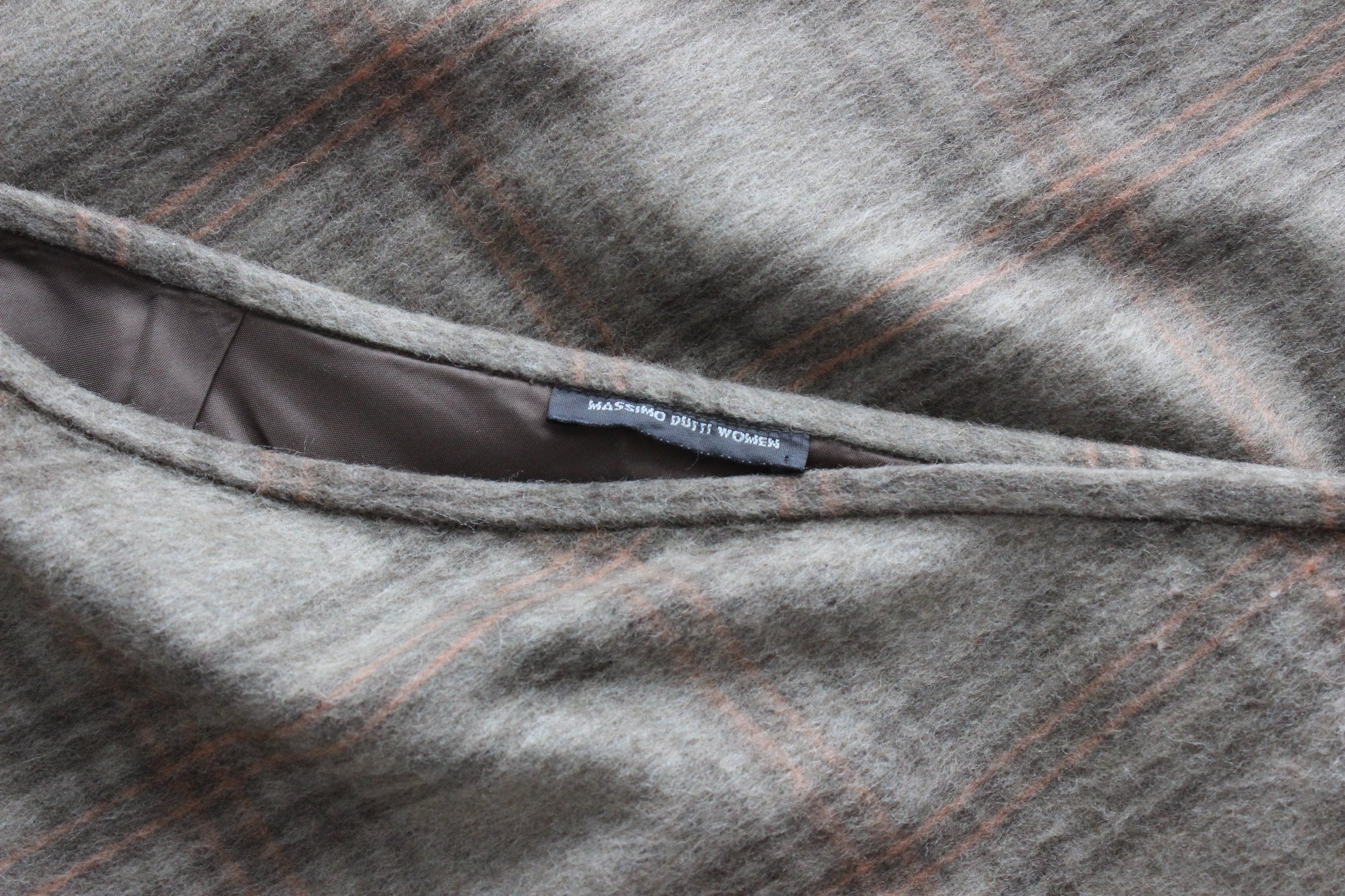 90s Massimo Dutti Mohair & Wool Neutral Tartan Skirt