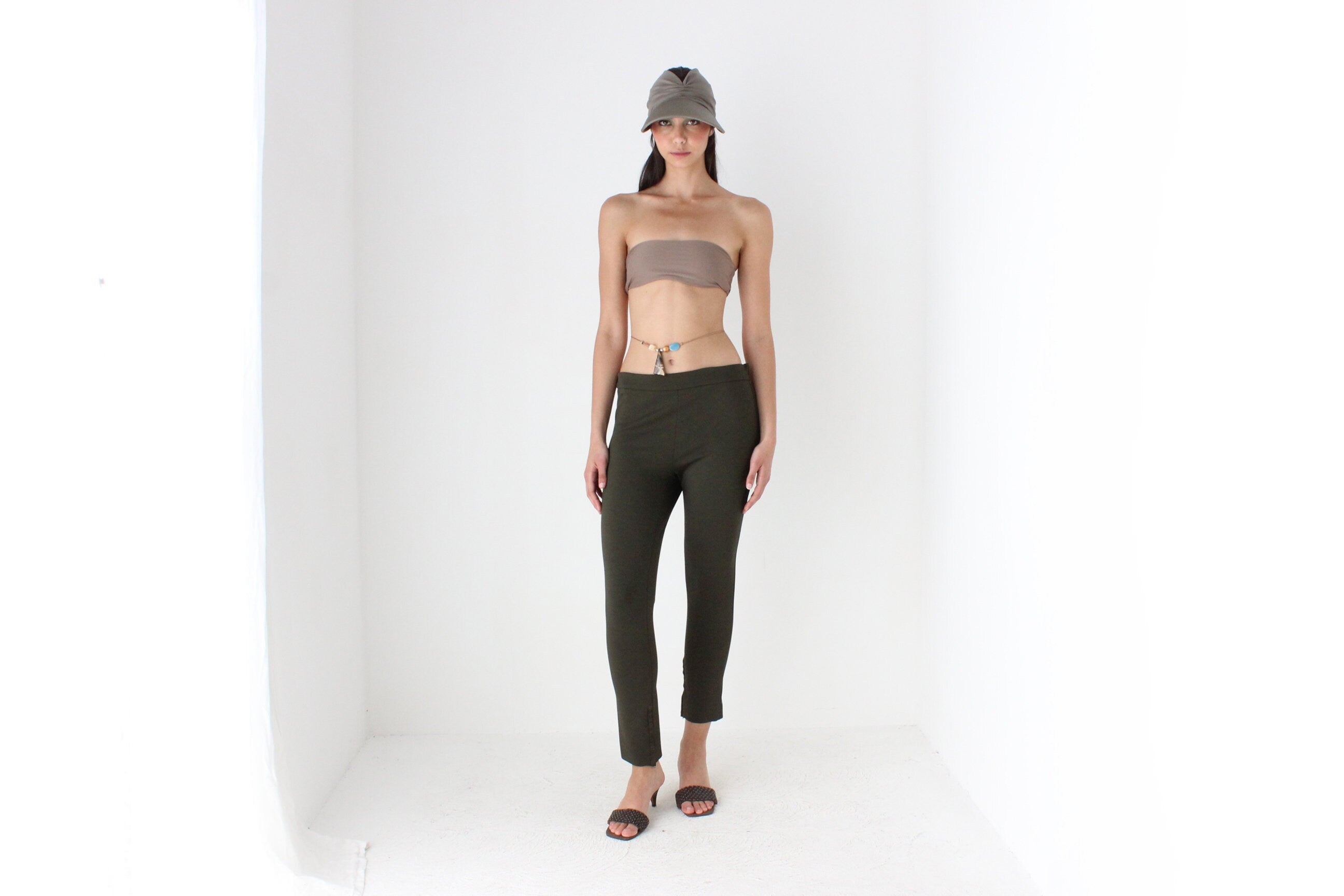 2000s VALENTINO Pure Wool Fitted Slim Scuba Stretch Pants