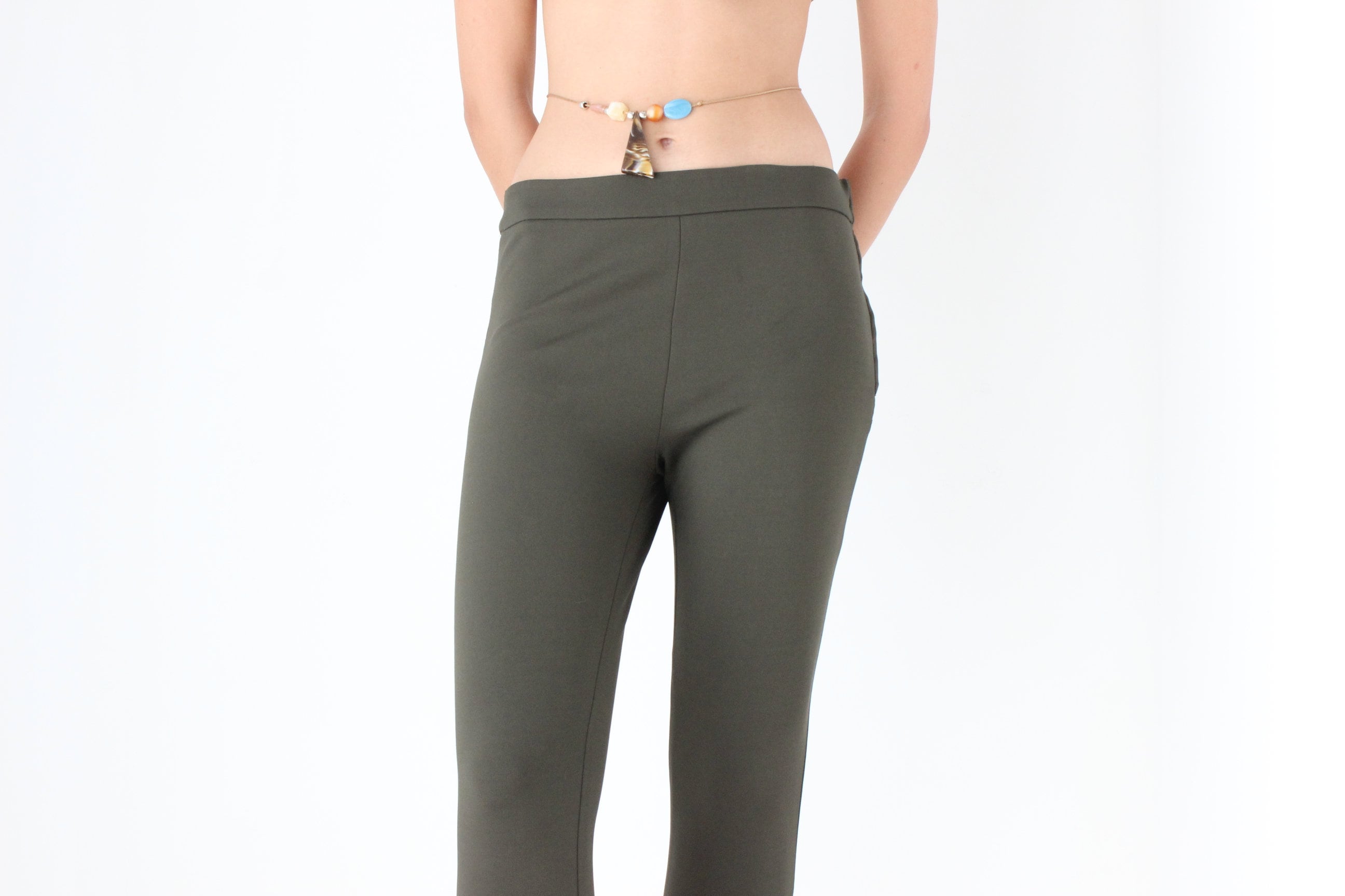 2000s VALENTINO Pure Wool Fitted Slim Scuba Stretch Pants