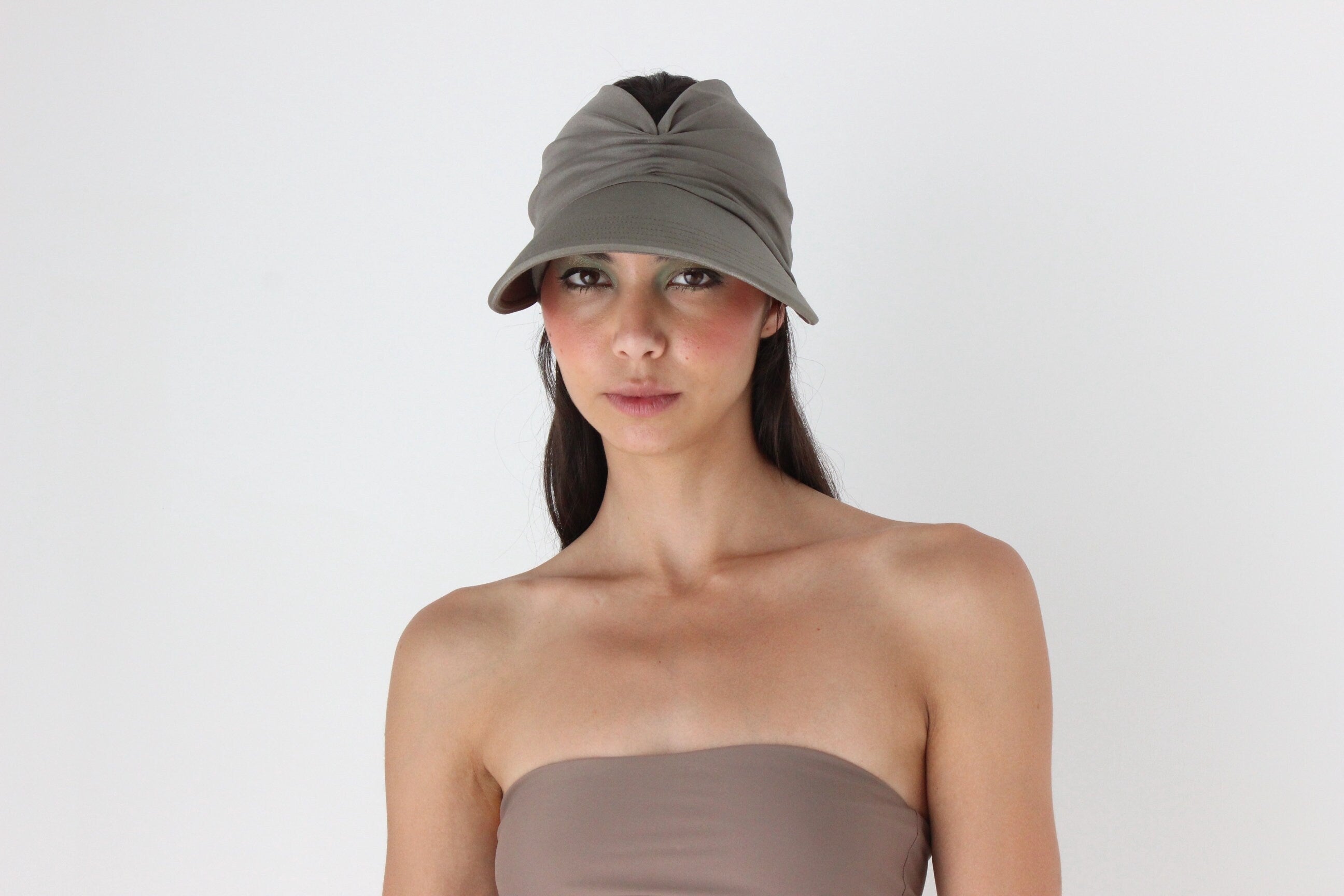 Funky 2000s Lycra Ruched Head Wrap / Visor