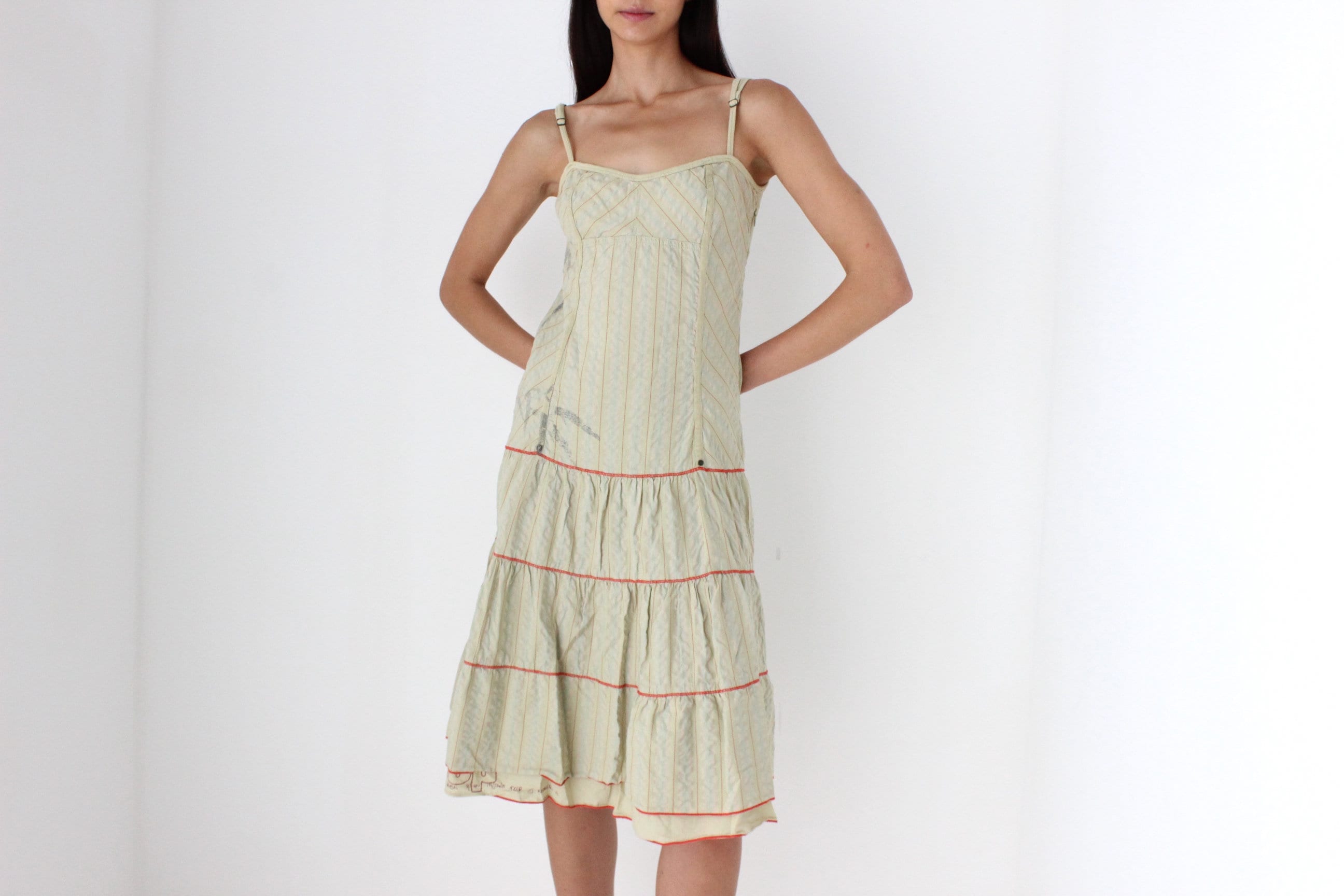 Y2K Cop Copine Drop Waist Cotton Cyber Tech Cargo Dress