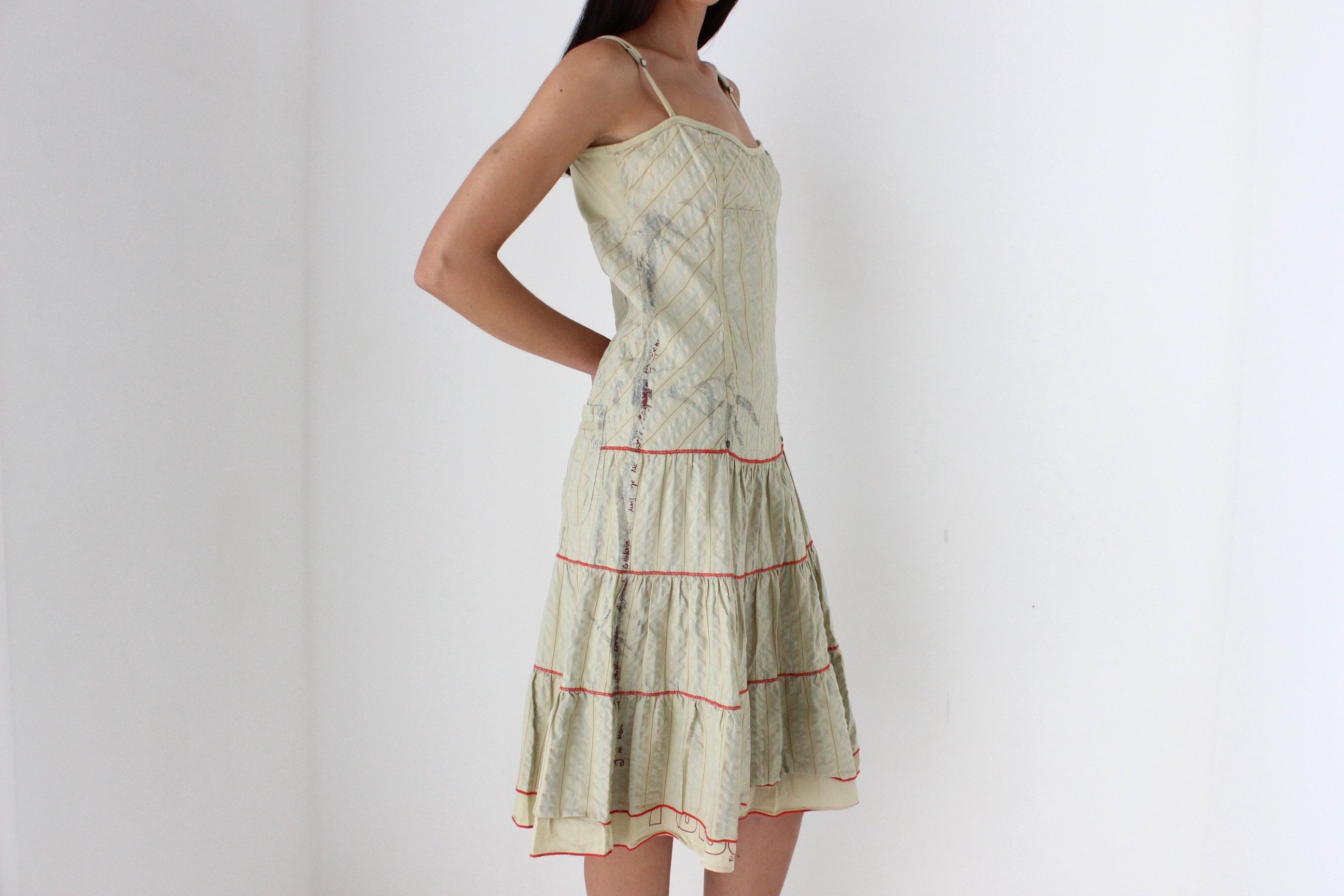 Y2K Cop Copine Drop Waist Cotton Cyber Tech Cargo Dress