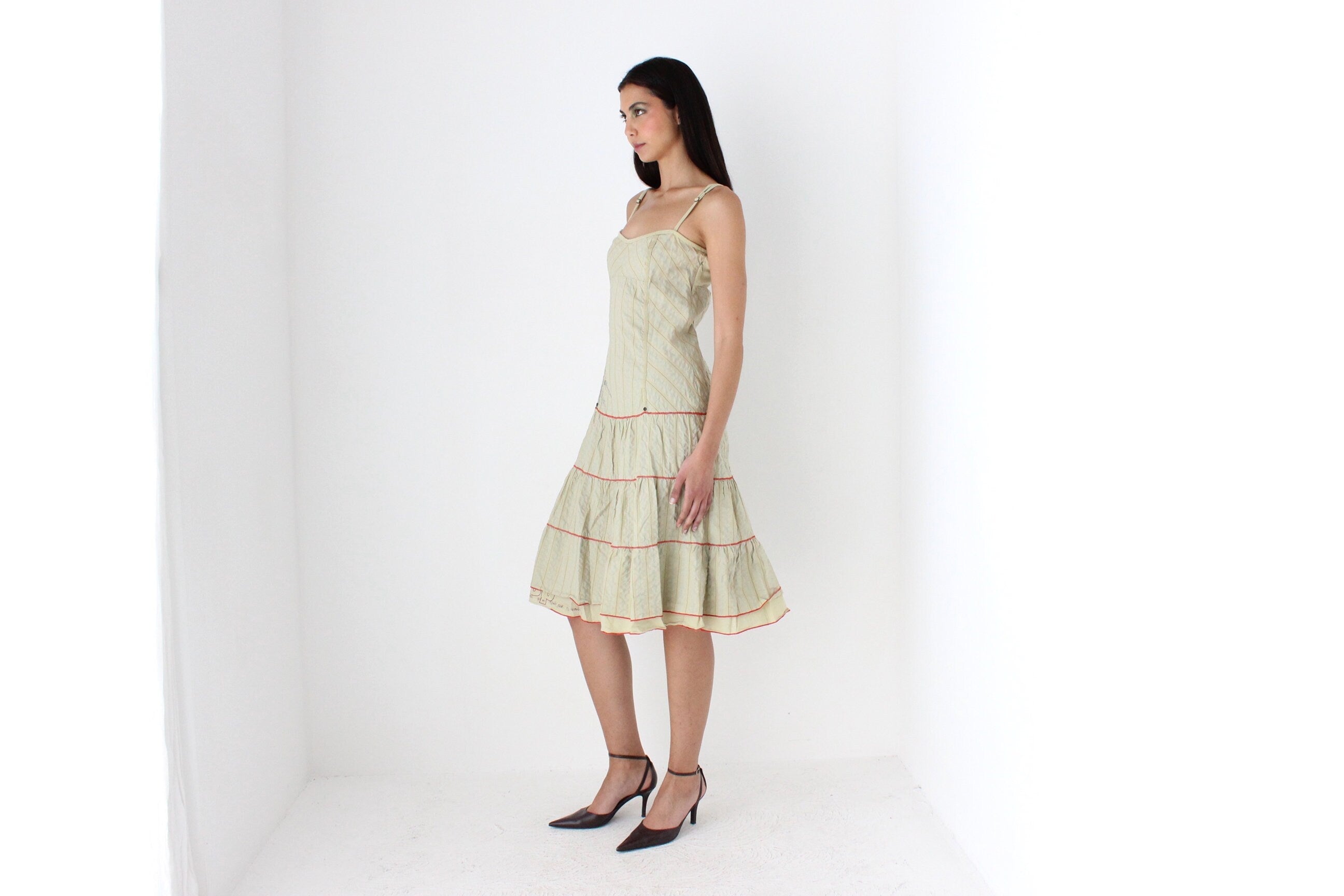 Y2K Cop Copine Drop Waist Cotton Cyber Tech Cargo Dress