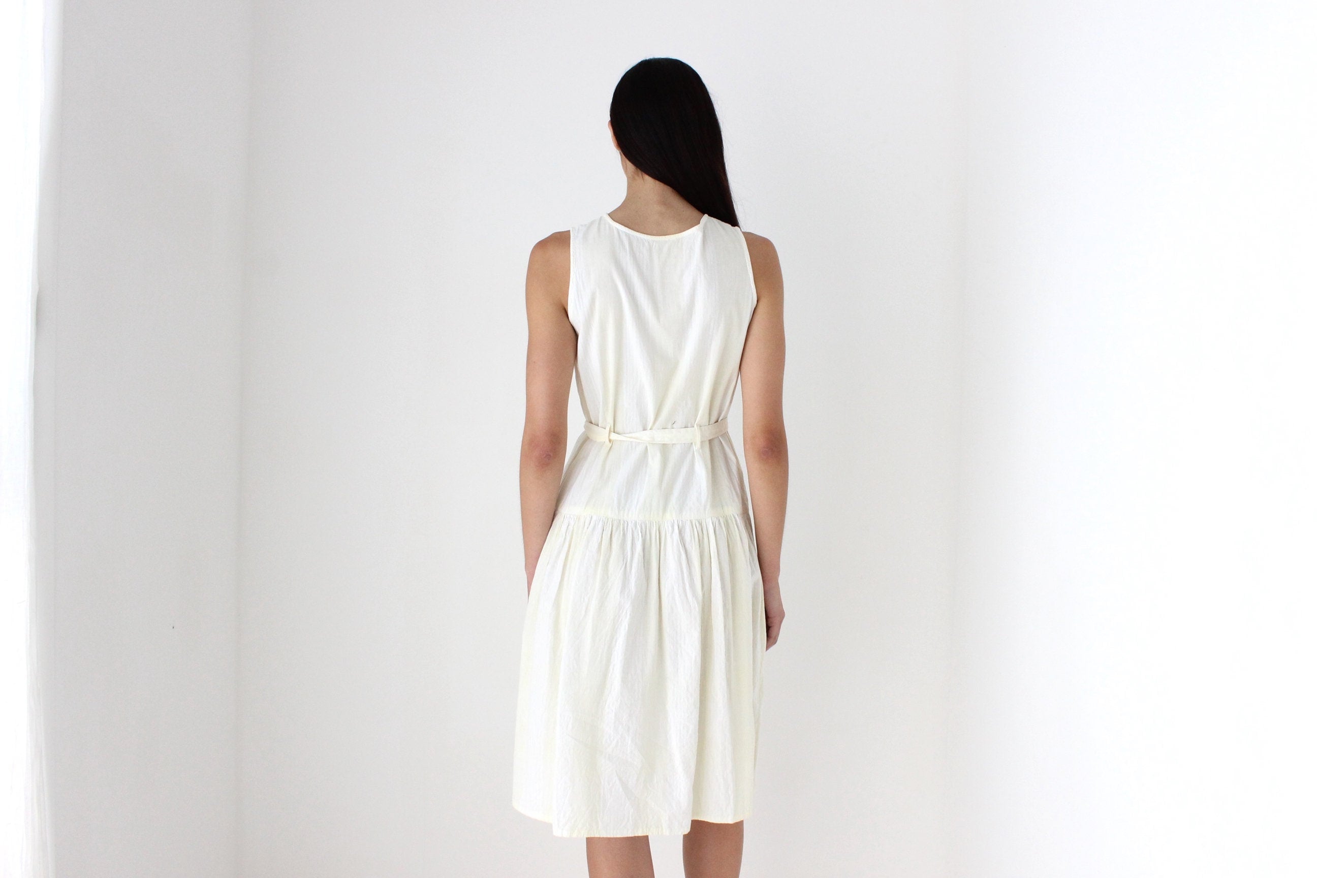 80s Italian Cotton Drop Waist Summer Smock