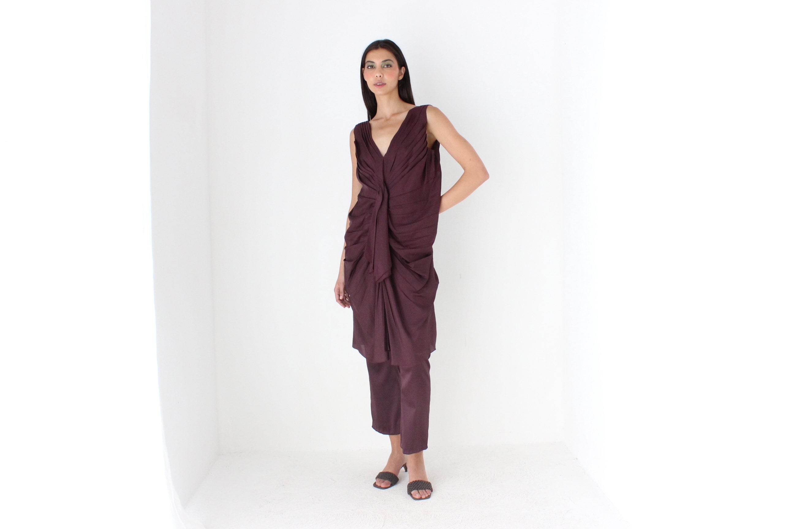 2000s MARNI Gathered Texture Cocoon Dress