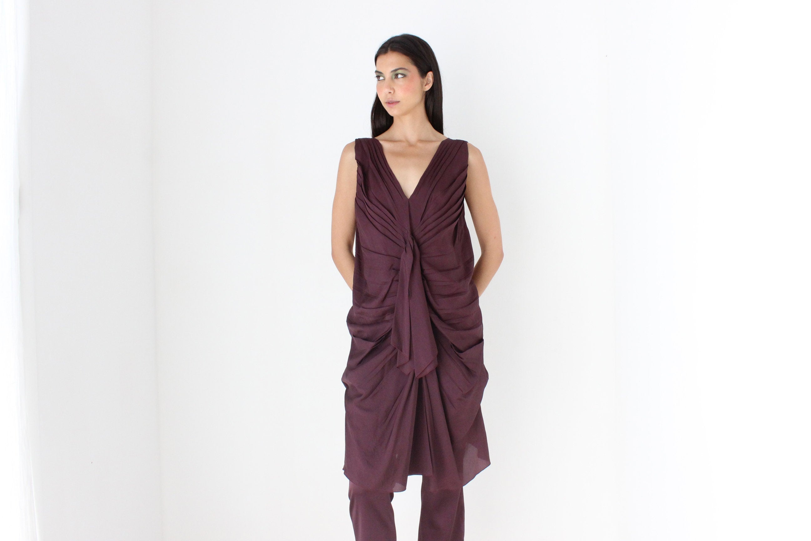 2000s MARNI Gathered Texture Cocoon Dress