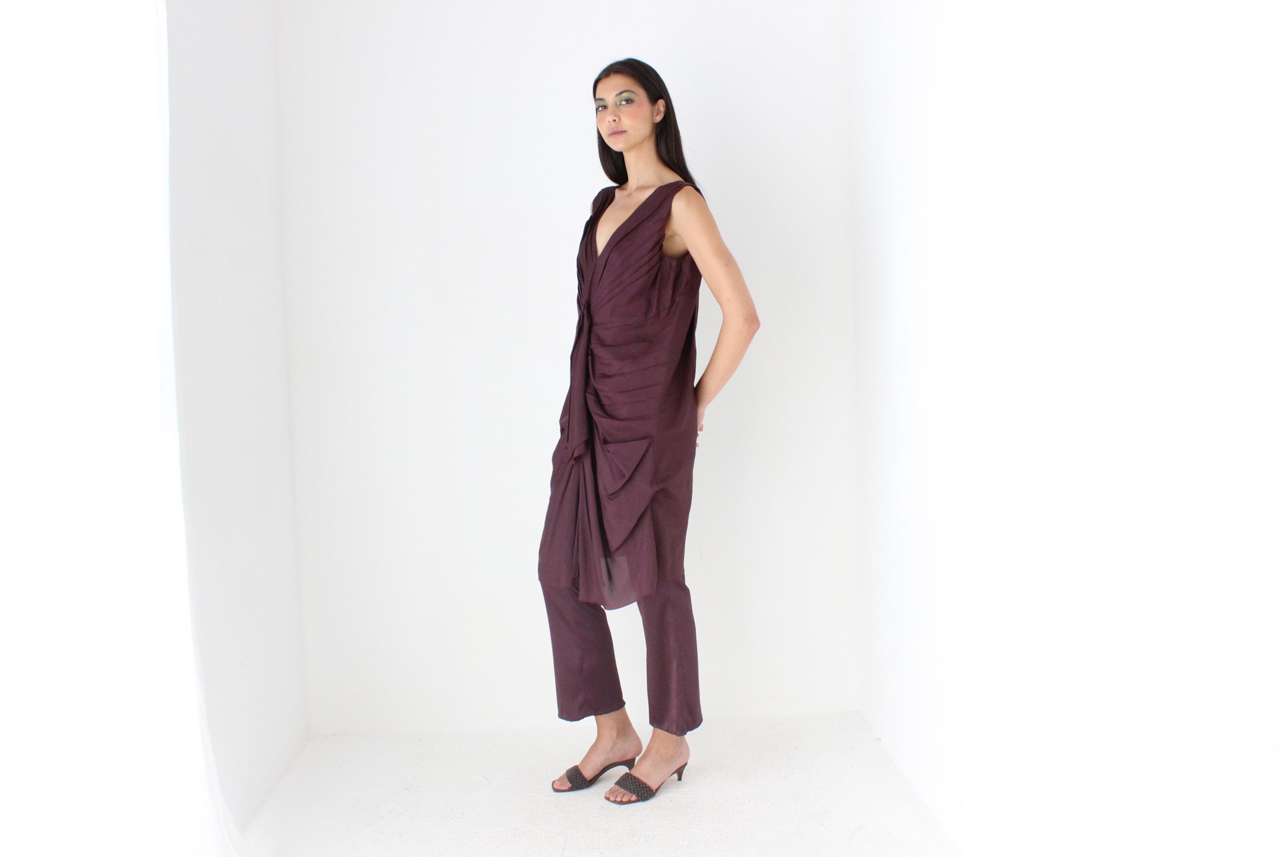 2000s MARNI Gathered Texture Cocoon Dress