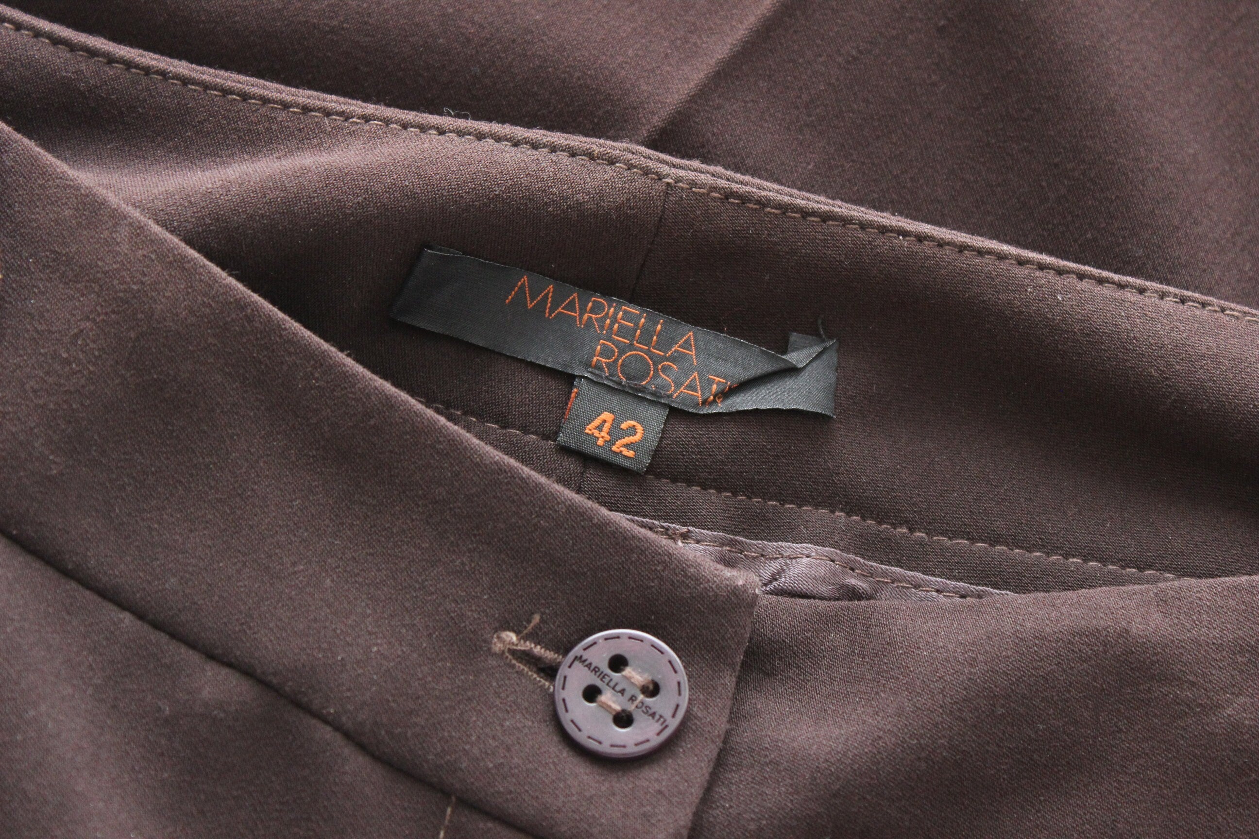 90s Mariella Rosati Minimal Chocolate Trousers - Made in Italy