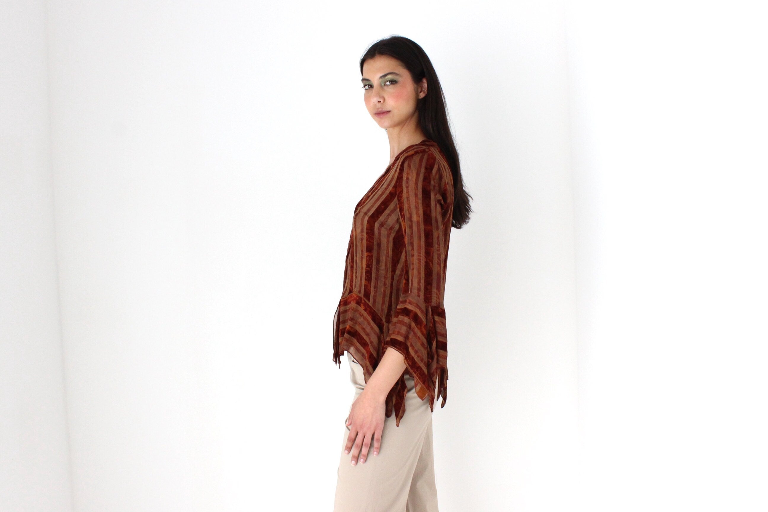 90s Witchy Gauze Whimsigoth Flare Sleeve Loose Top