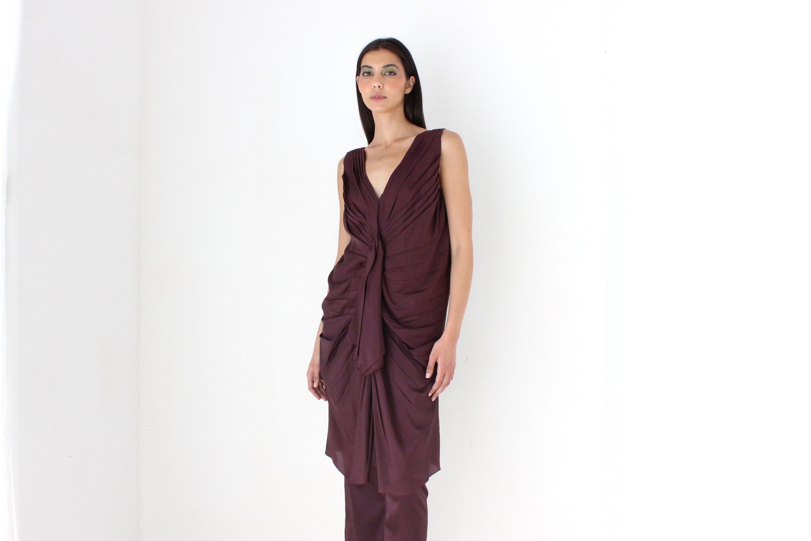 2000s MARNI Gathered Texture Cocoon Dress