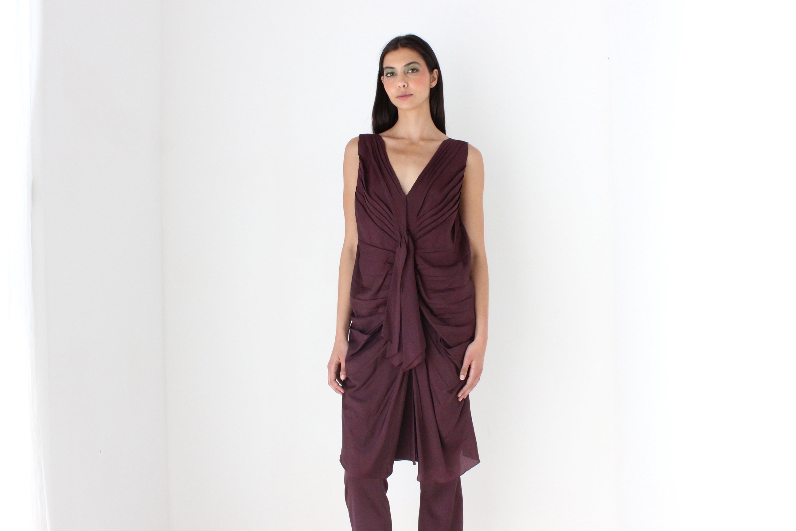 2000s MARNI Gathered Texture Cocoon Dress
