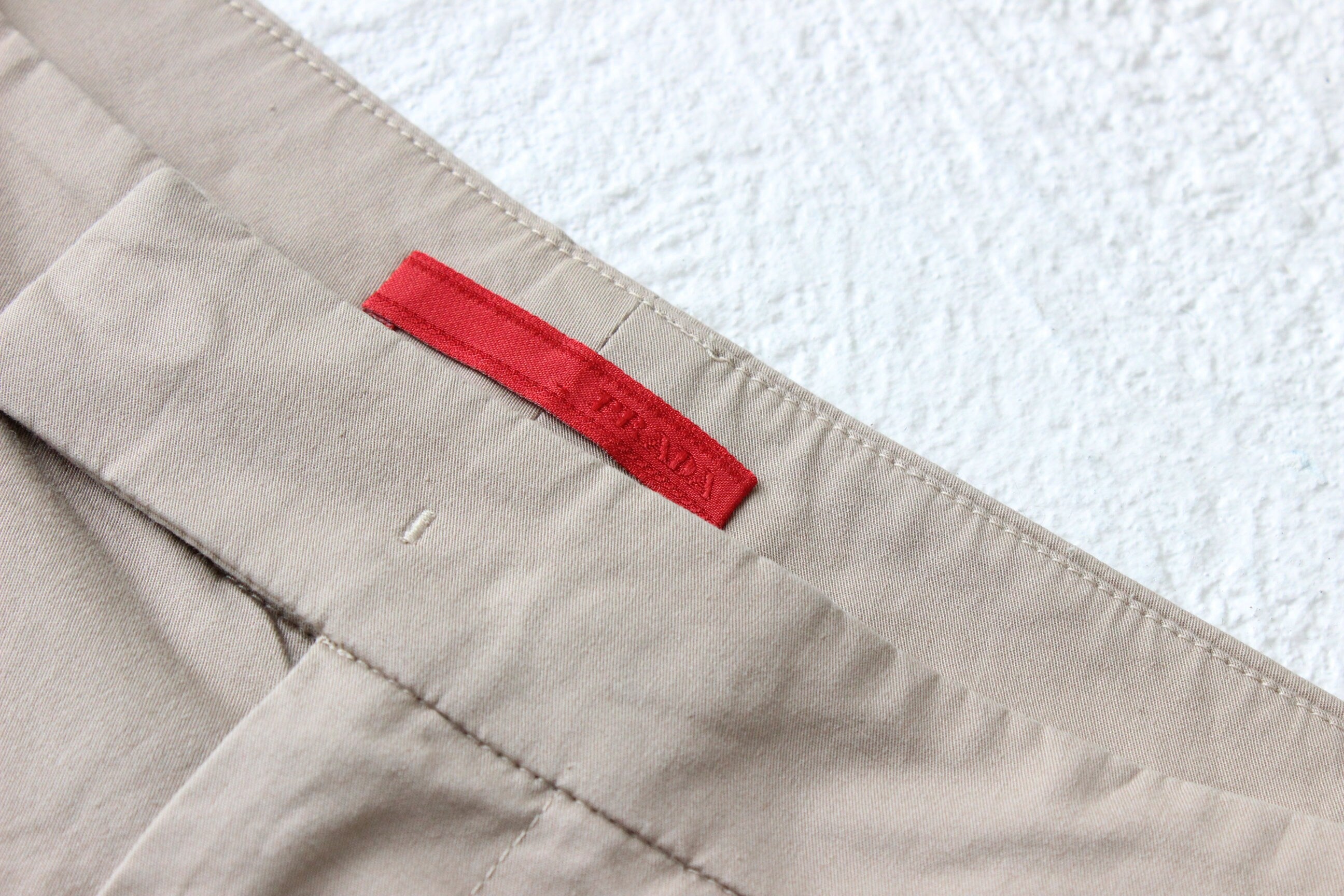 2000s Prada Sport Neutral Beige Low Rise Wide Leg Trousers