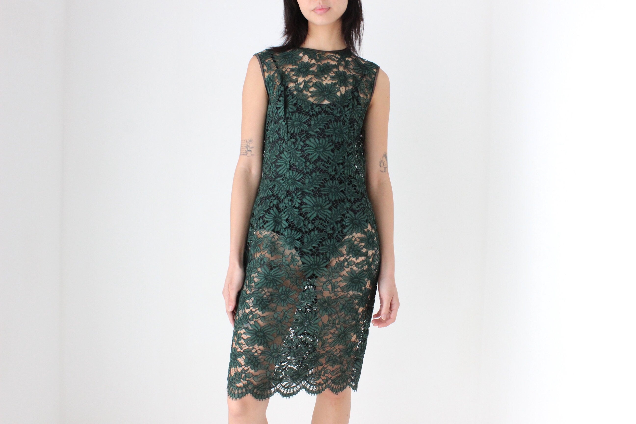 60s Italian Vintage Sheer Lace Dress