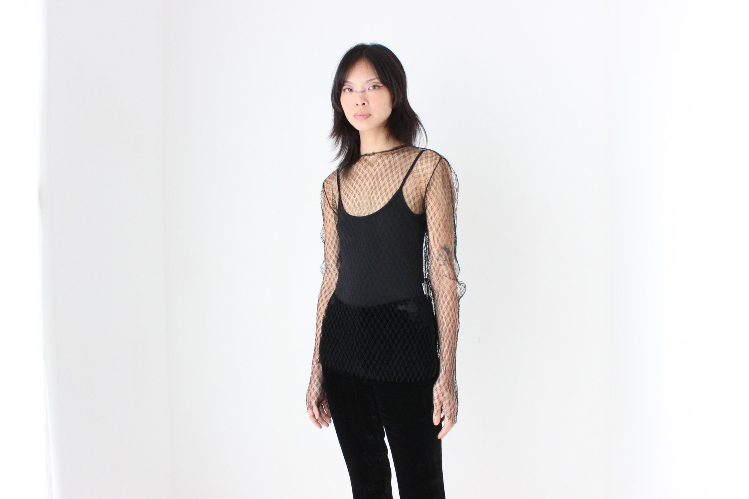 90s DOLCE & GABBANA Highly Collectible Sheer Fishnet Top