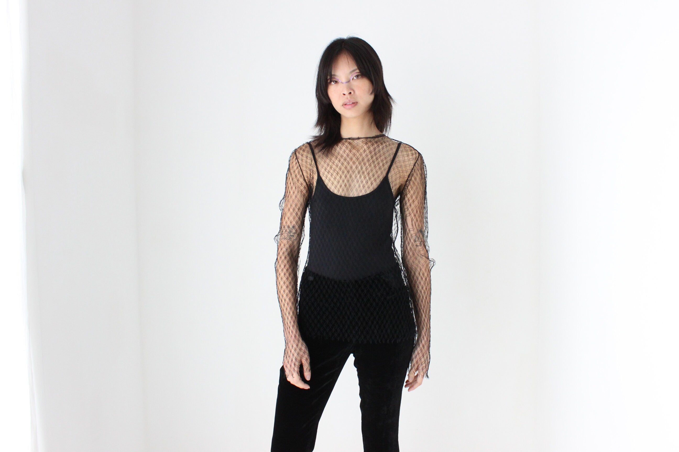 90s DOLCE & GABBANA Highly Collectible Sheer Fishnet Top
