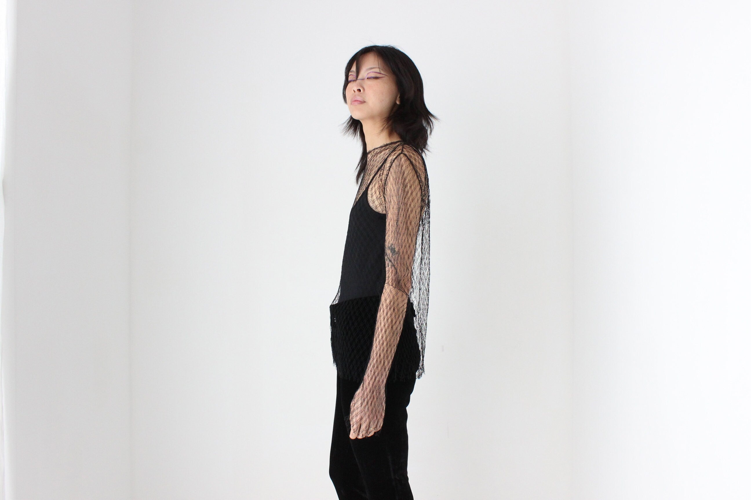 90s DOLCE & GABBANA Highly Collectible Sheer Fishnet Top