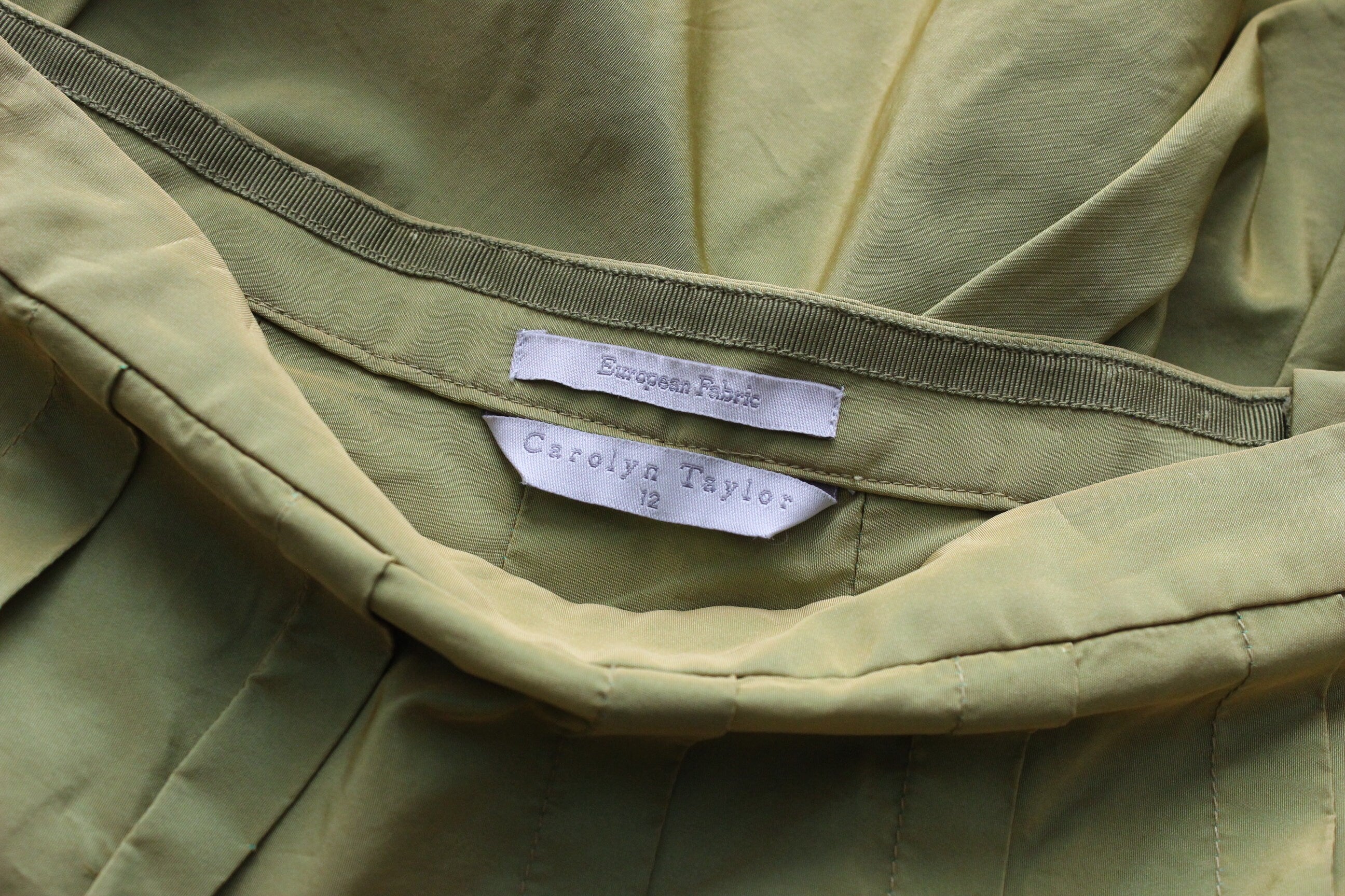 Y2K Metallic Green Structural Taffeta High Waist Skirt